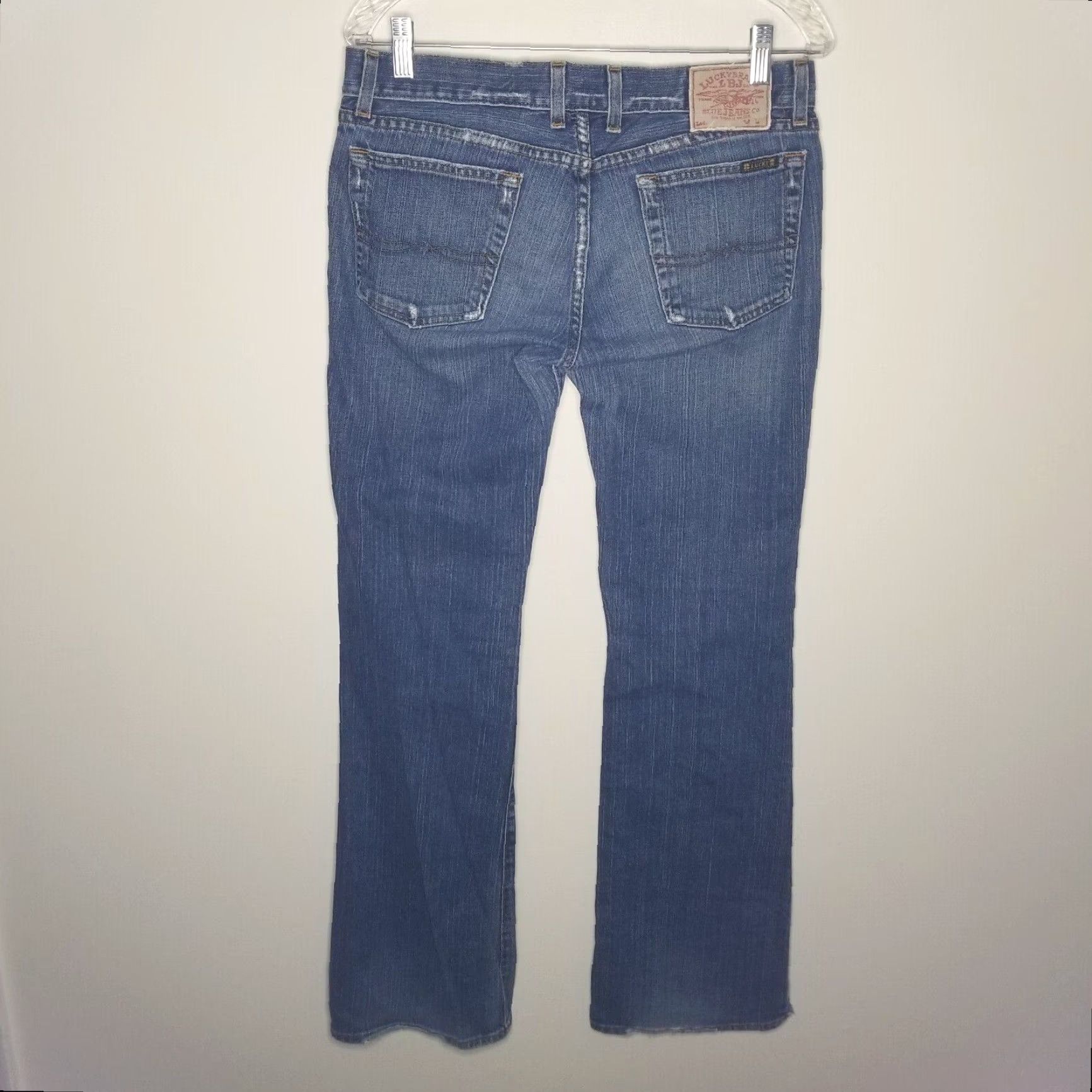 Lucky Brand VINTAGE Lucky Brand Distressed Blue Bootcut Jeans Women's Size 8 Size 30" / US 8 / IT 44 - 4 Thumbnail