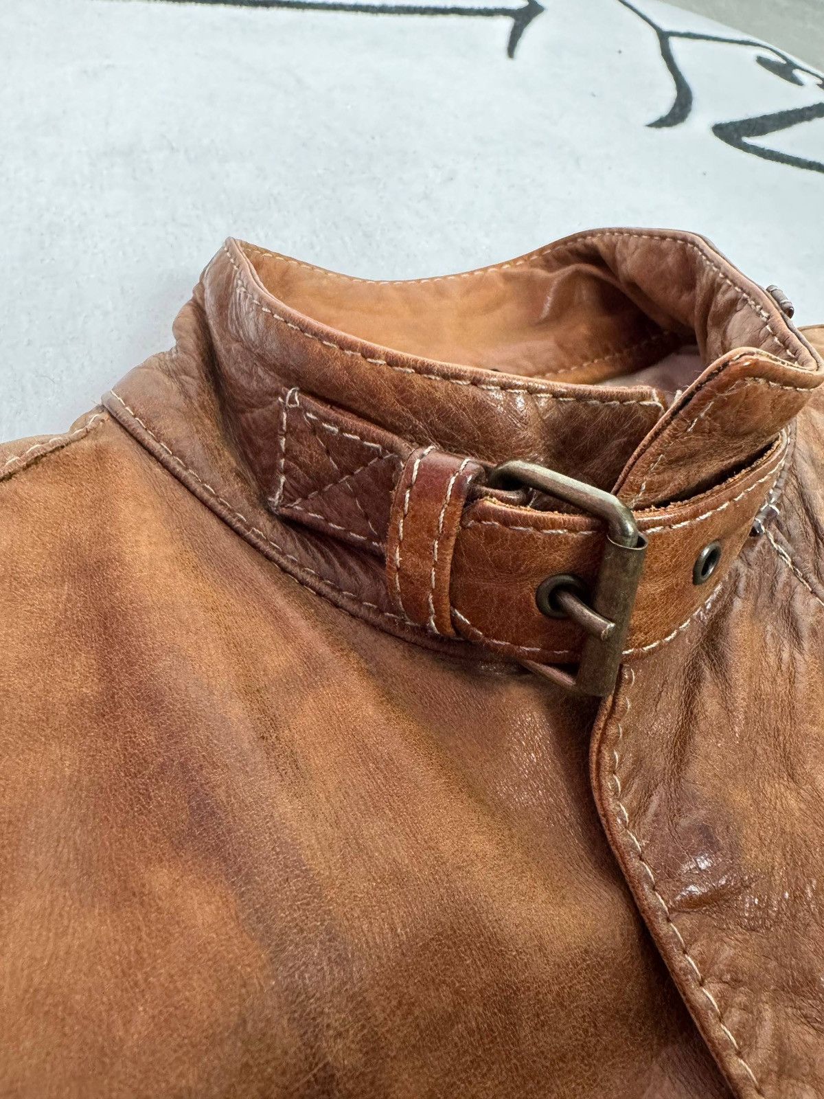 Belstaff VINTAGE BIKER LEATHER JACKET-Belstaff gold Size S / US 4 / IT 40 - 4 Thumbnail