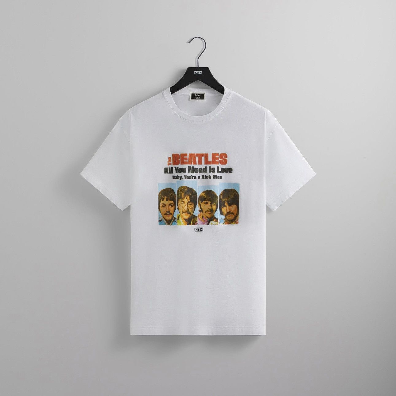 Image of Kith X The Beatles All You Need Is Love Vintage Tee in White, Men's (Size XL)