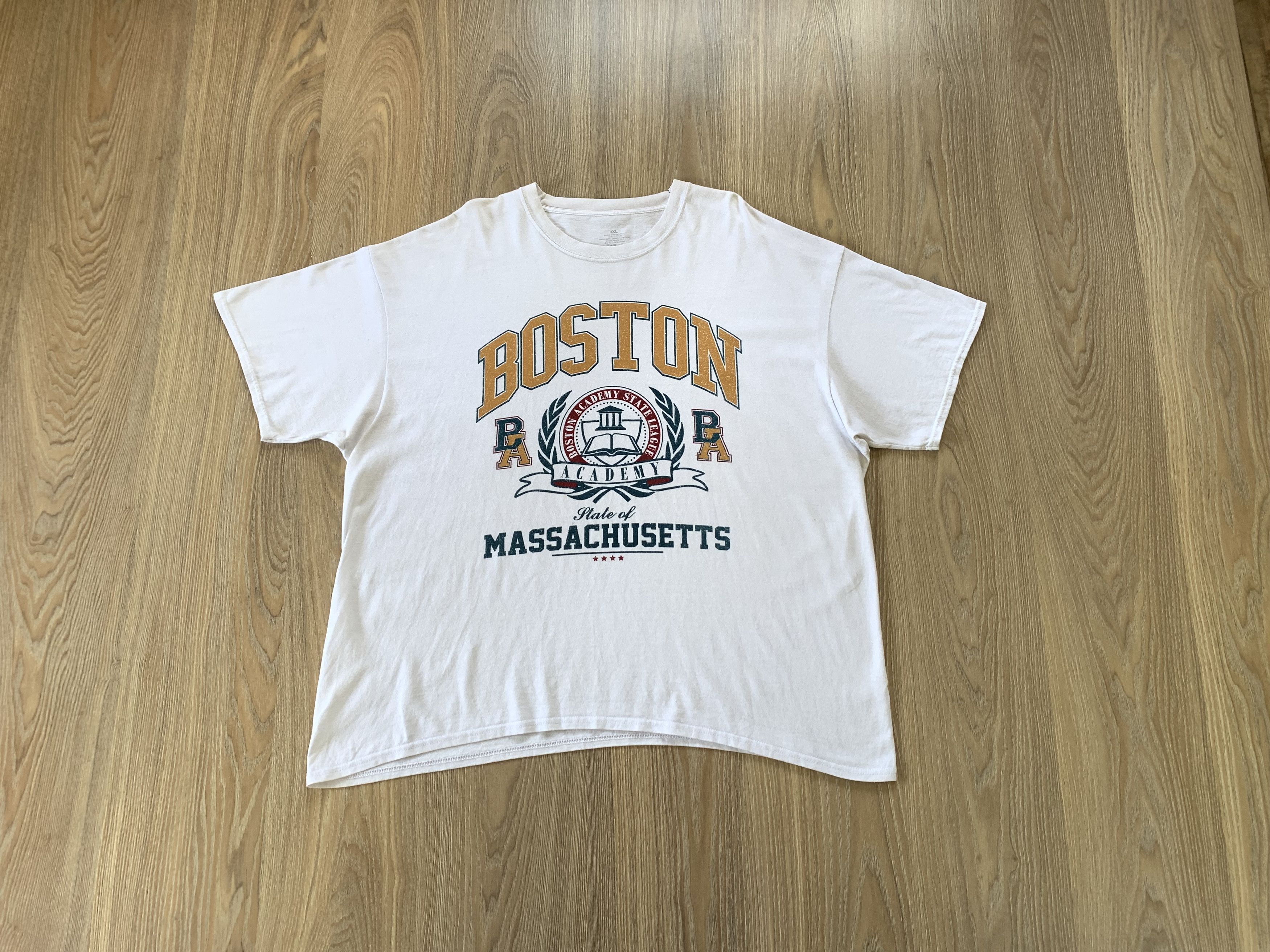Vintage Vintage Boston Massachusetts White Printed T-Shirt Size US XXL / EU 58 / 5 - 8 Thumbnail