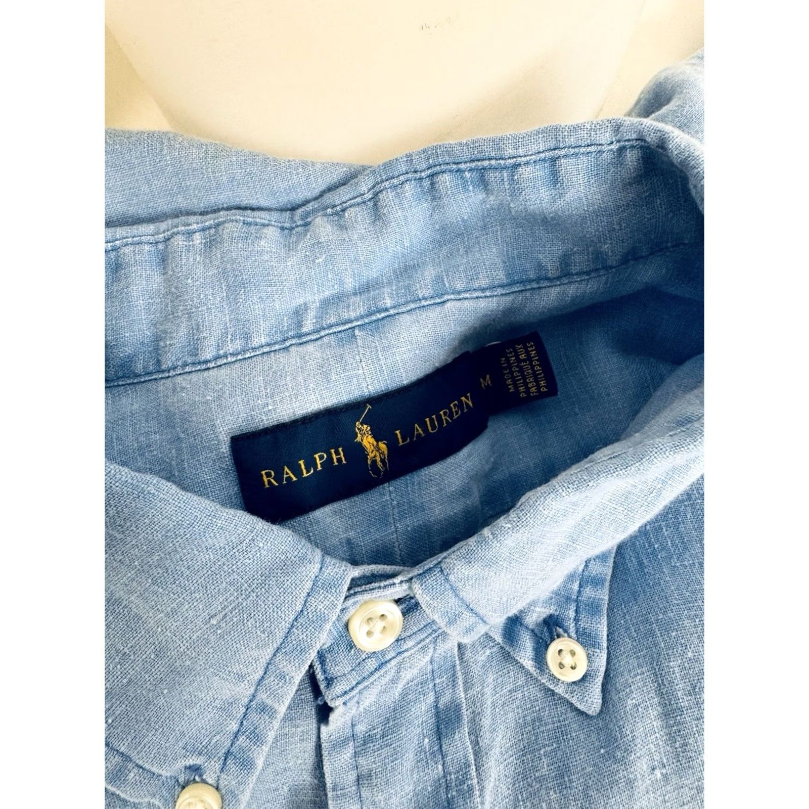 Ralph Lauren Ralph Lauren Linen Mens M Shirt Blue New w Tag Button-Up Short Sleeve Size US M / EU 48-50 / 2 - 3 Thumbnail