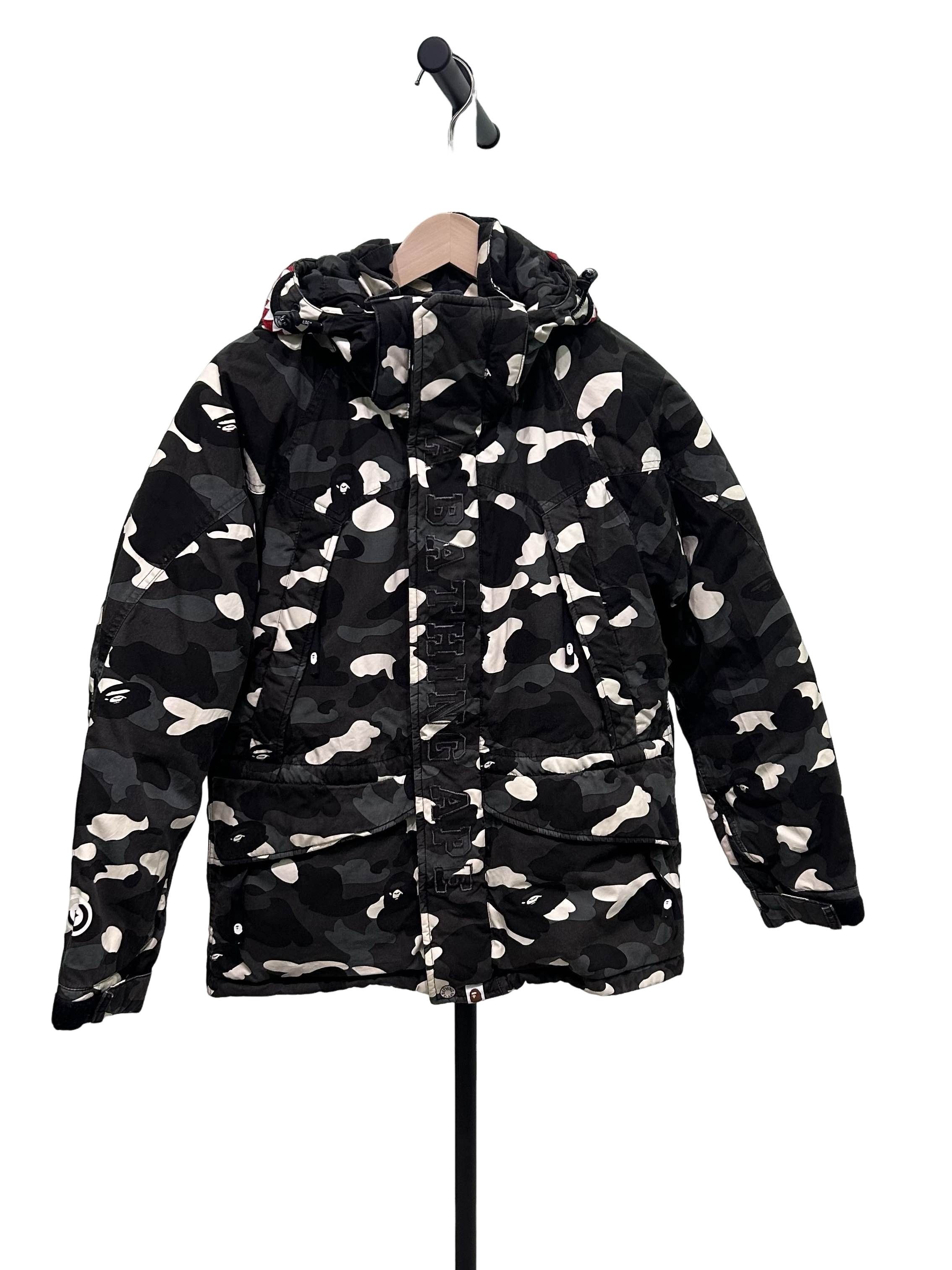 Bape × Neighborhood Neighborhood BAPE camo shark full zip hoodie