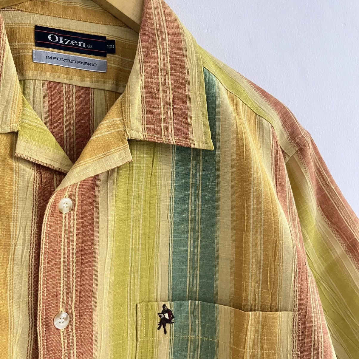 Issey Miyake Olzen - Striped Gradation Camp Collar Shirt Size US L / EU 52-54 / 3 - 5 Thumbnail