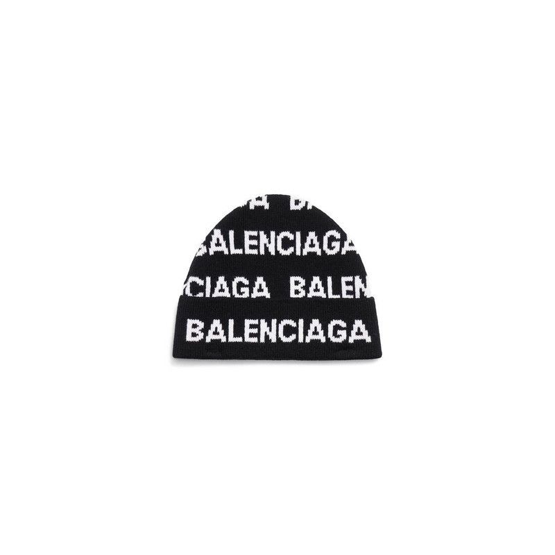 Balenciaga o1tr1nto0126 Size: OS / Bal Horizontal Beanie Hat / Cap Size ONE SIZE - 1 Thumbnail