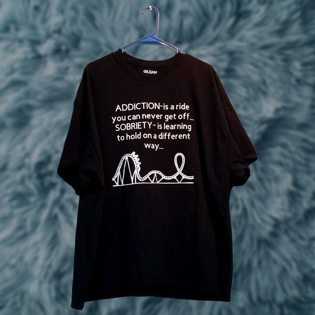 Gildan ADDICTION - SOBRIETY BLACK 3XL SS TSHIRT GILDAN COTTON 52" X 32" Size US XXL / EU 58 / 5 - 1 Thumbnail