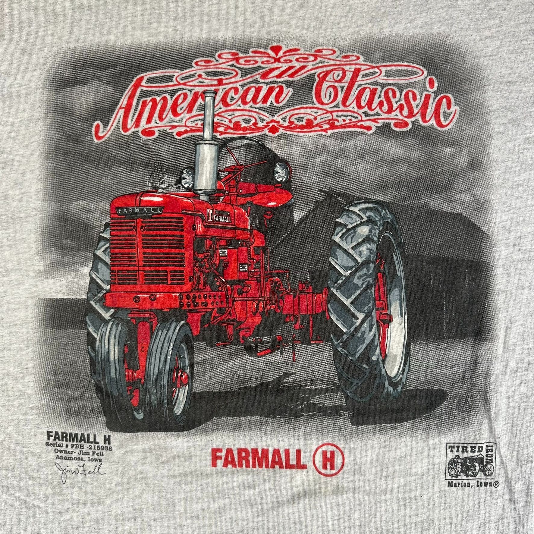 Tultex Vintage 90s Farmall H Tractors T-Shirt Gray Agriculture West Size US XL / EU 56 / 4 - 2 Thumbnail