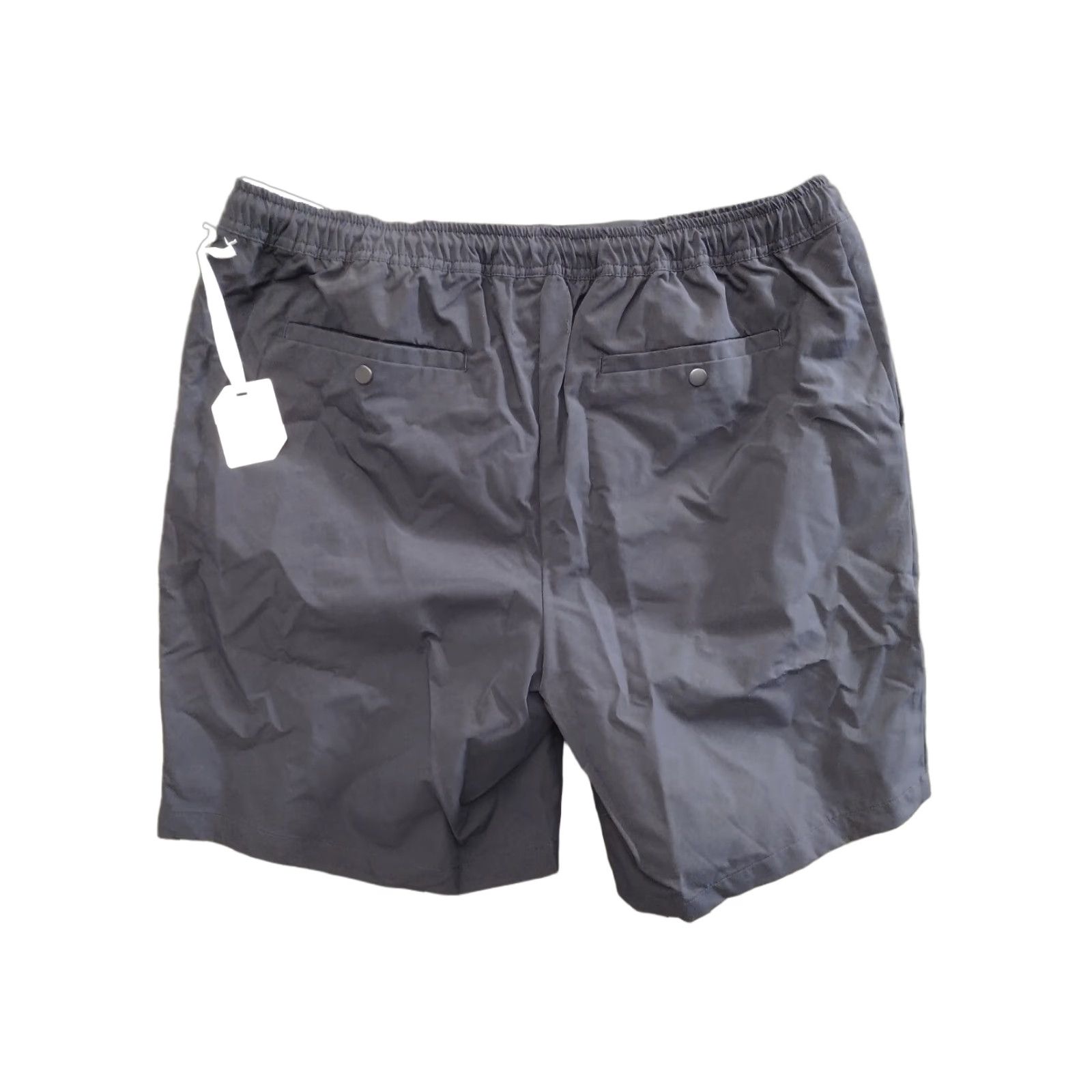 Vintage Stylus Ladarius Campbell Elastic Waist L Shorts Men Navy Stretch Canvas Casual 32in Waist Inseam 8in Relaxed Front Zipper Snap Pocket Adjustable Waist Size US 33 - 1 Thumbnail