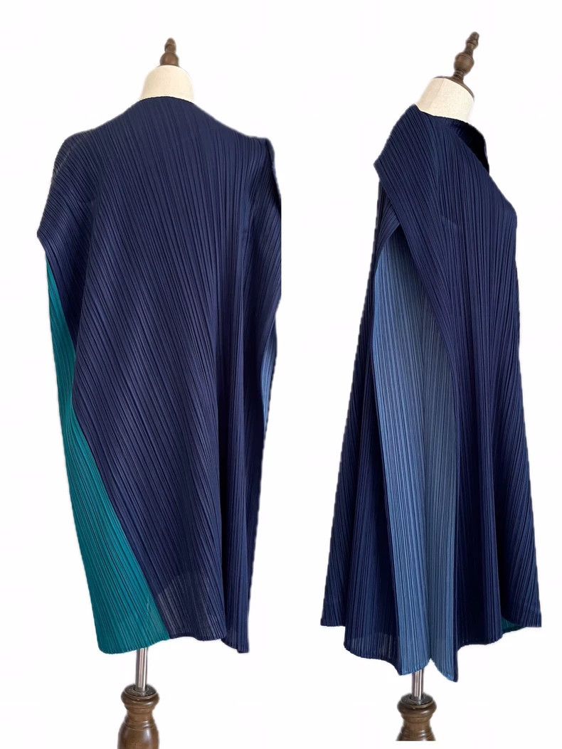 Issey Miyake Issey Miyake size:3 Blue asymmetrical color-blocked kelp d Size M / US 6-8 / IT 42-44 - 4 Thumbnail