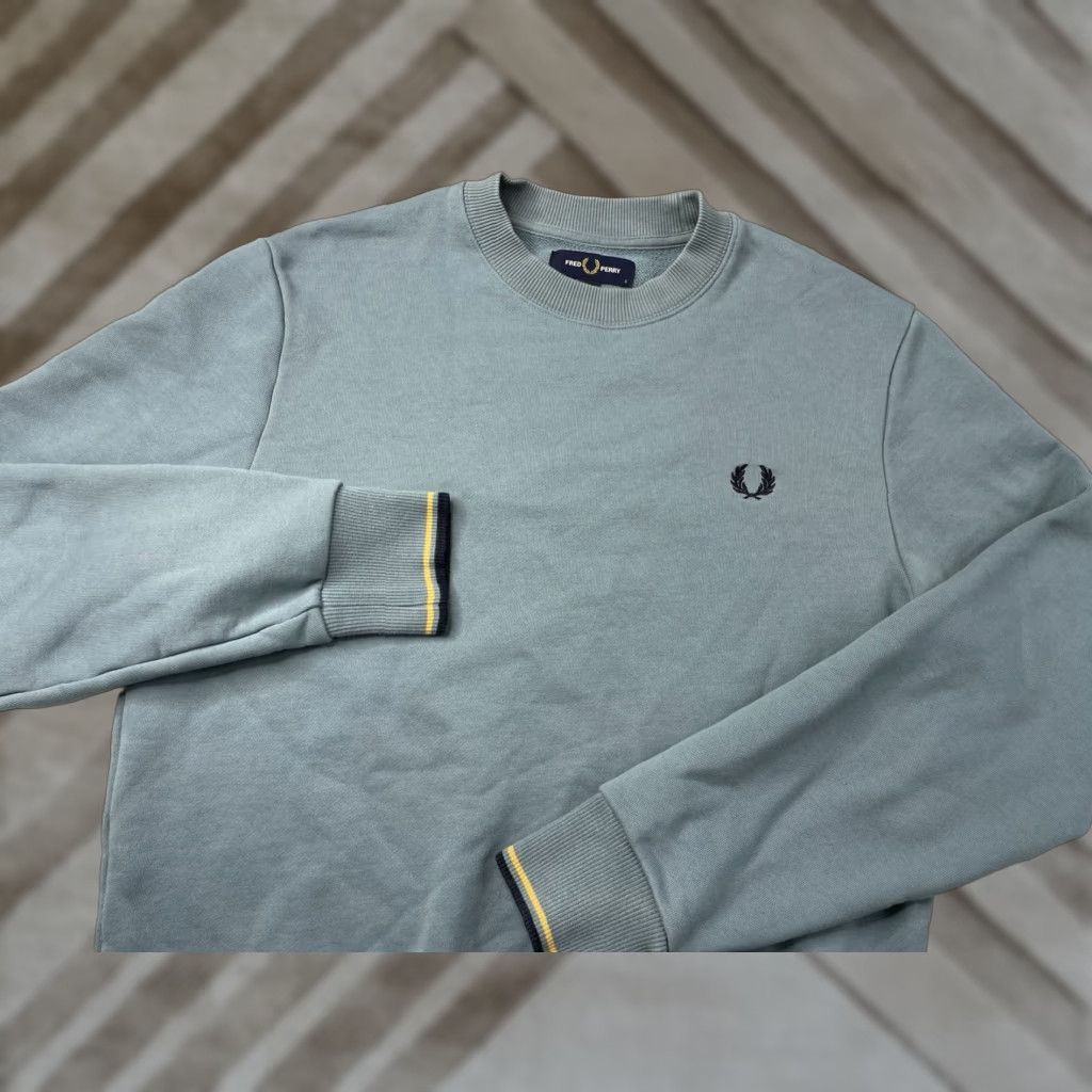 Fred Perry Fred Perry Mens Sweatshirt Blue Small Long Sleeve Cotton Fleece Pullover Top Size US S / EU 44-46 / 1 - 1 Thumbnail
