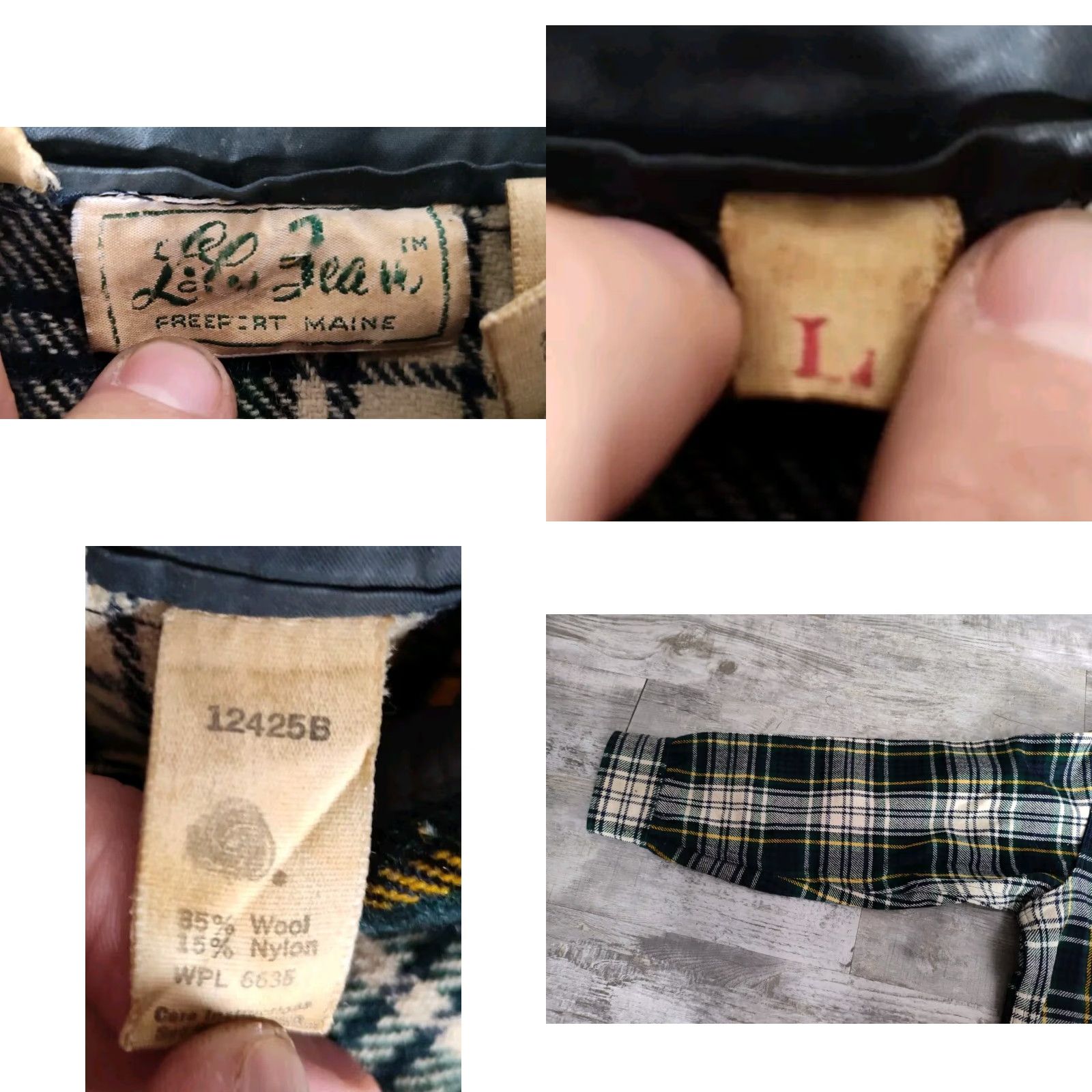 Vintage VINTAGE 1970s L.L. Bean Wool Flannel Plaid Button-Up Shirt Unisex Adults Large Green Winter Size US L / EU 52-54 / 3 - 8 Thumbnail