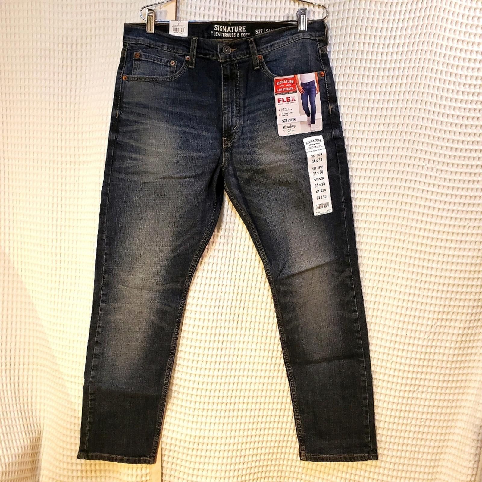 Levi's Levi’s NWT Signature Flex S37 Slim 43x30 denim Size US 34 / EU 50 - 1 Thumbnail
