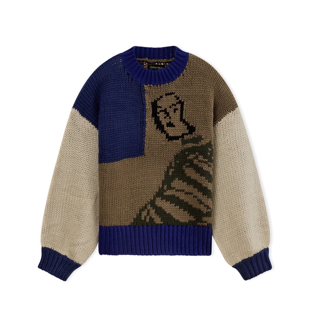 KidSuper KidSuper Heavy Gauge Girl in Stripes Sweater Blue Size US M / EU 48-50 / 2 - 1 Thumbnail