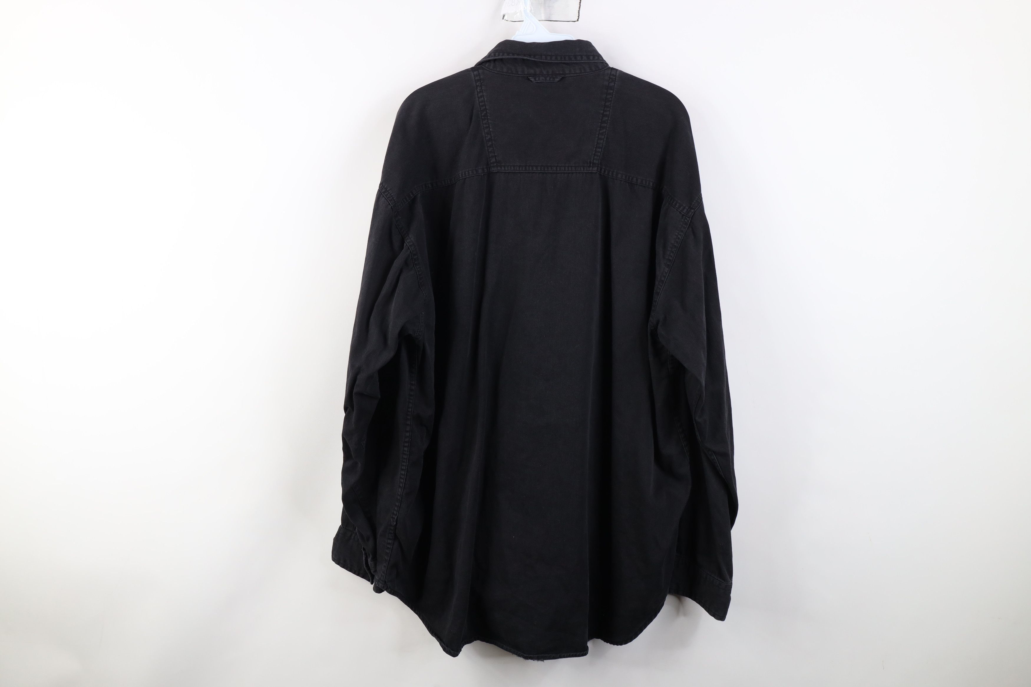 Vintage Vintage 90s Streetwear Cotton Twill Button Down Shirt Black Size US XL / EU 56 / 4 - 12 Thumbnail