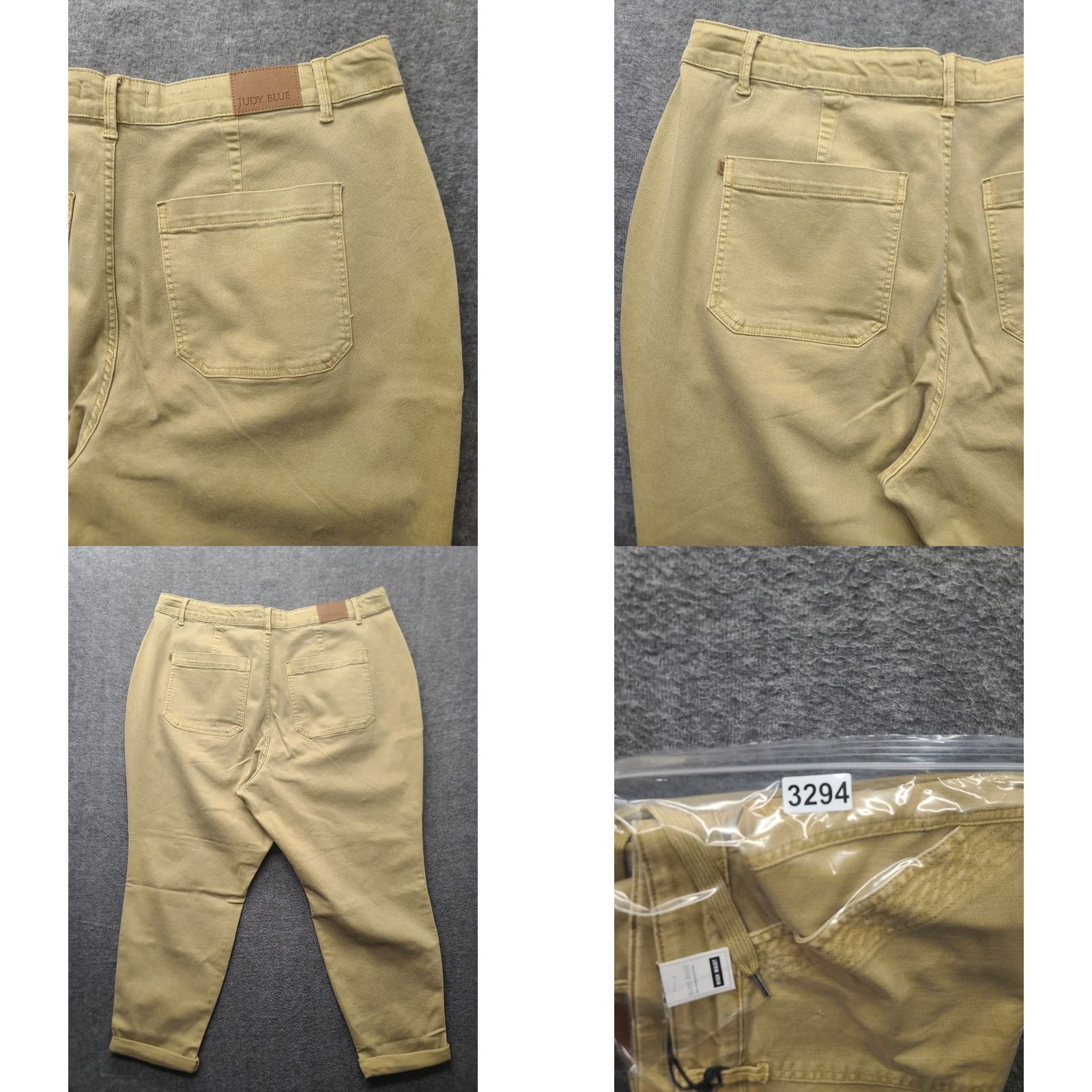 Vintage Judy Blue Jeans Womens 24W Utility Jogger High Rise Relaxed Stretch Denim Beige 29 In Inseam XS-Plus Ladies Mens Girls Size 42" / US 20 - 9 Thumbnail