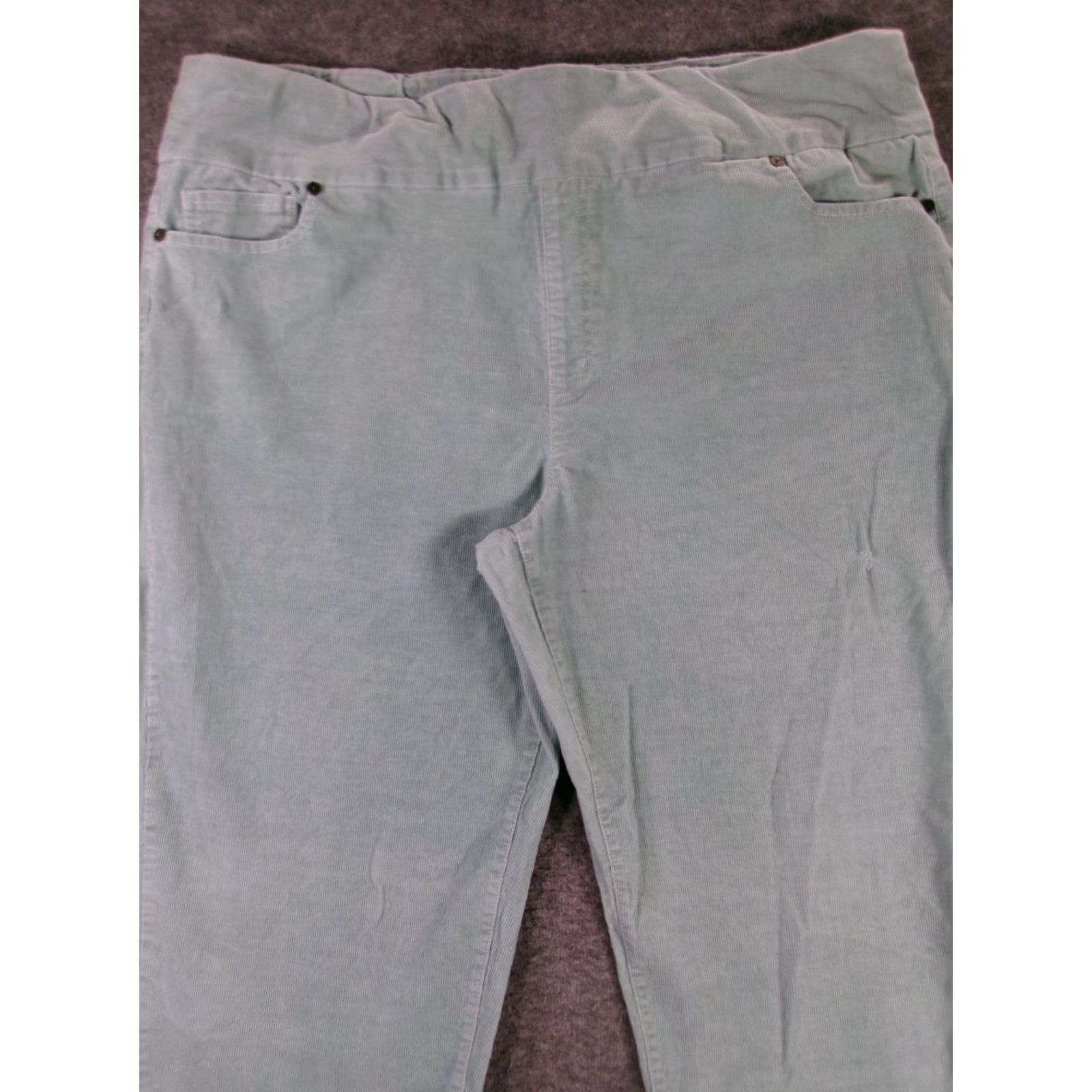 Coldwater Creek Coldwater Creek Pants Women 18 Green Corduroy Pull On Straight Leg Stretch Size 40" / US 18 - 2 Thumbnail