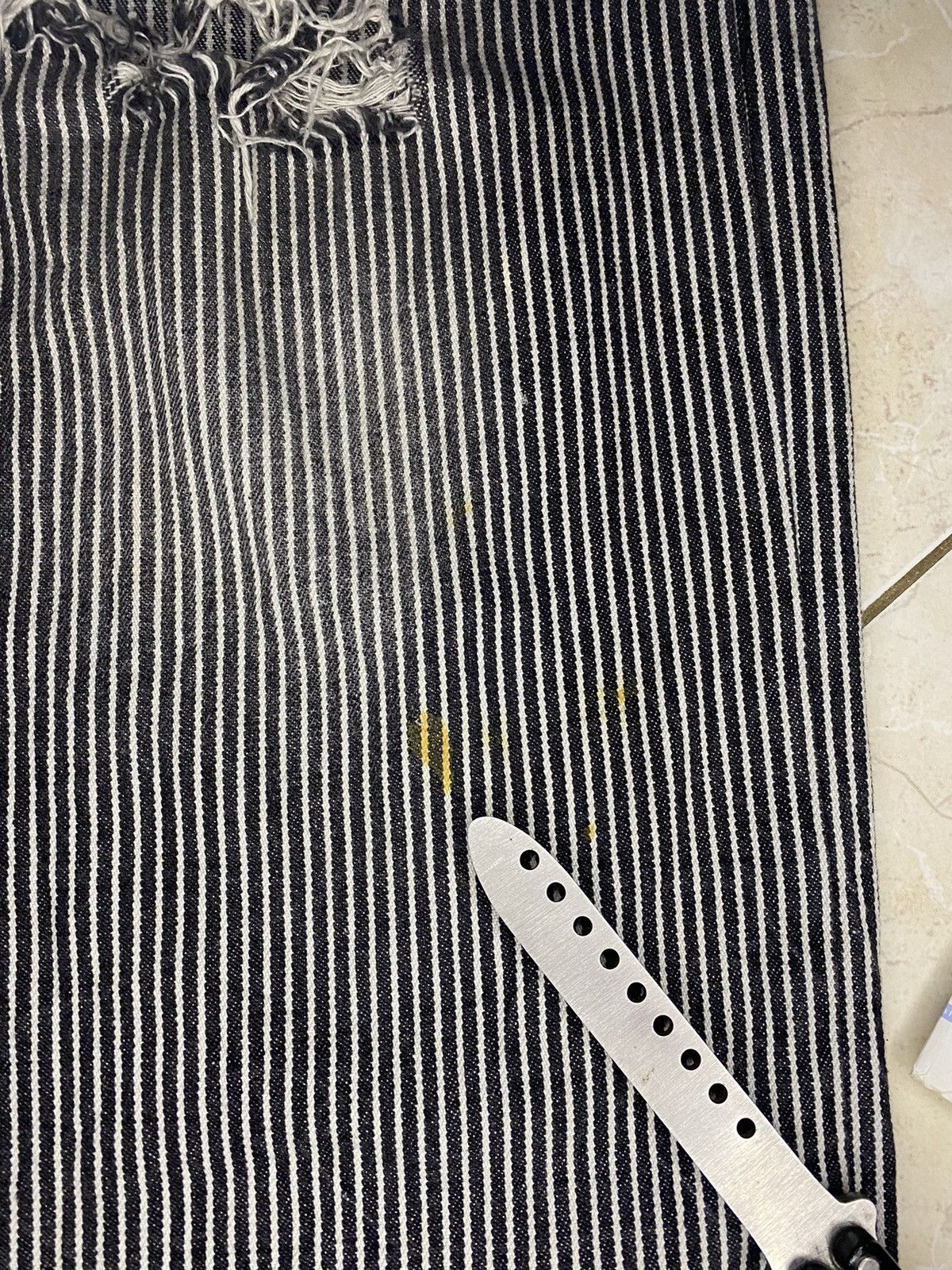 14th Addiction Japanese Brand Chip Clip Distressed Hickory Stripe Pant Size US 33 - 12 Thumbnail
