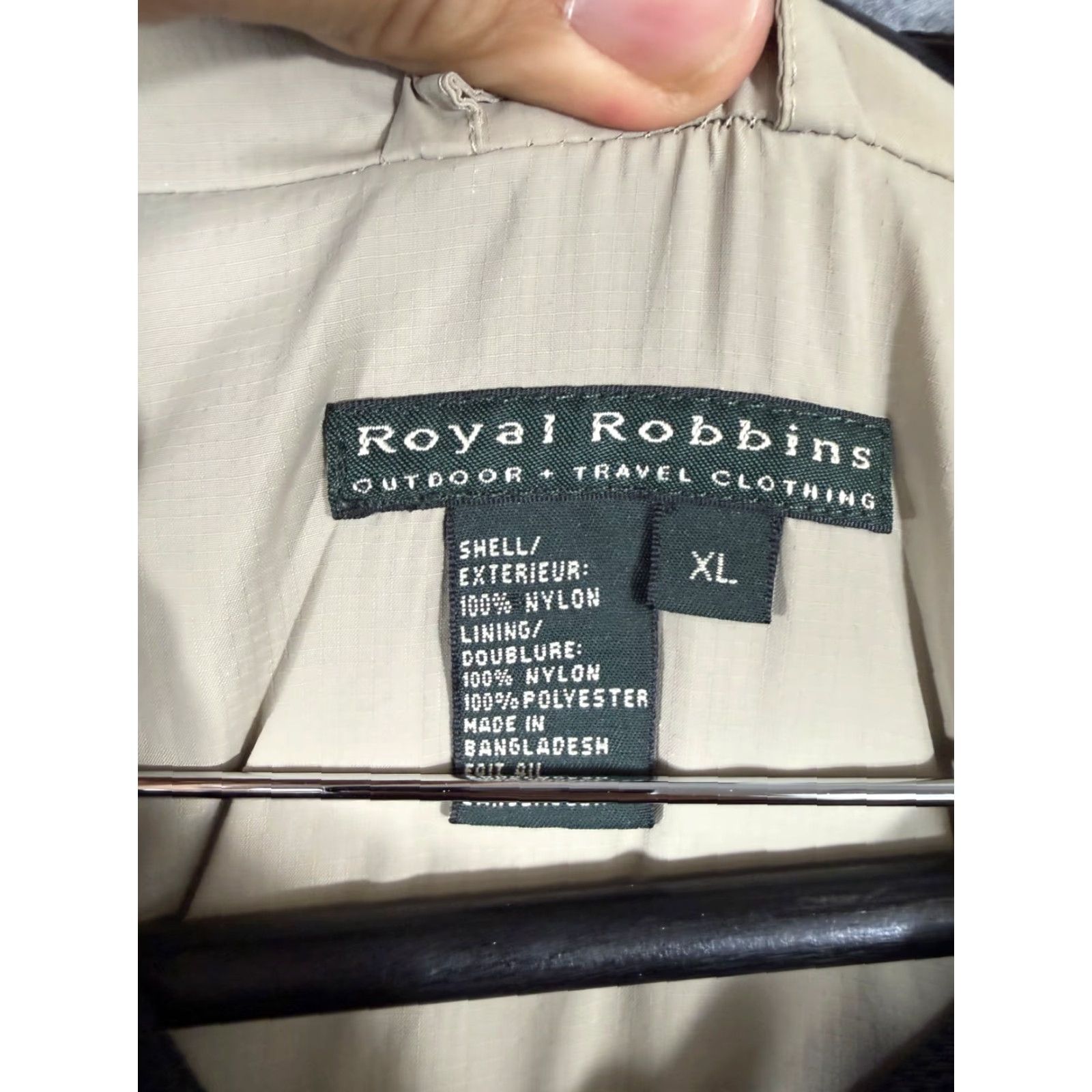 Royal Robbins Royal Robbins Hooded Jacket Mens XL Beige Full Zip Lined Outdoor Travel Utility Windbreaker Jacket Size US XL / EU 56 / 4 - 6 Thumbnail