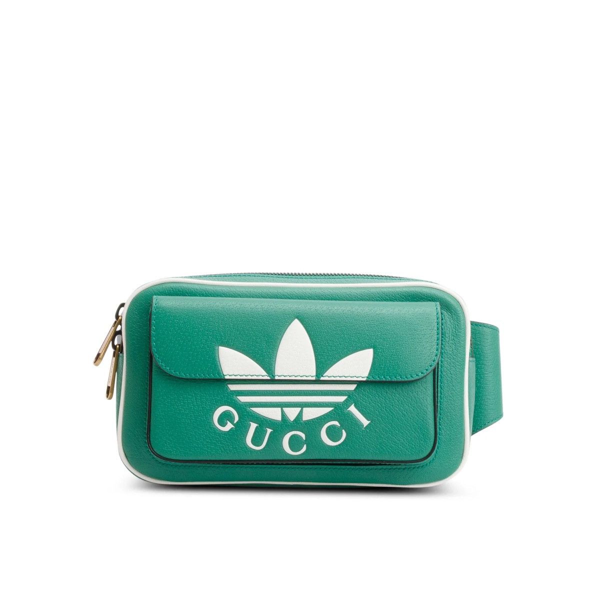 Gucci GUCCI x Adidas Green Calfskin Leather Trefoil Logo Belt Bag Size ONE SIZE - 1 Thumbnail