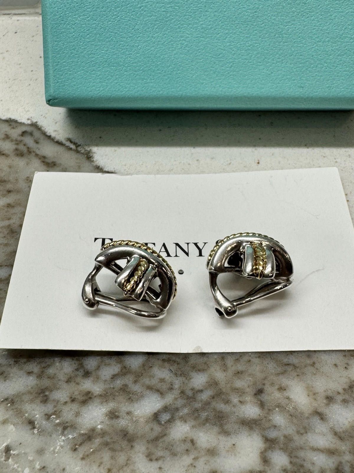 Tiffany & Co. Tiffany & Co. Gold Rope Silver Signature X Clip-on Earrings Size ONE SIZE - 3 Thumbnail
