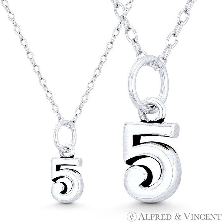 Other Number "5" Numerical Charm Pendant in .925 Sterling Silver Size ONE SIZE - 1 Preview