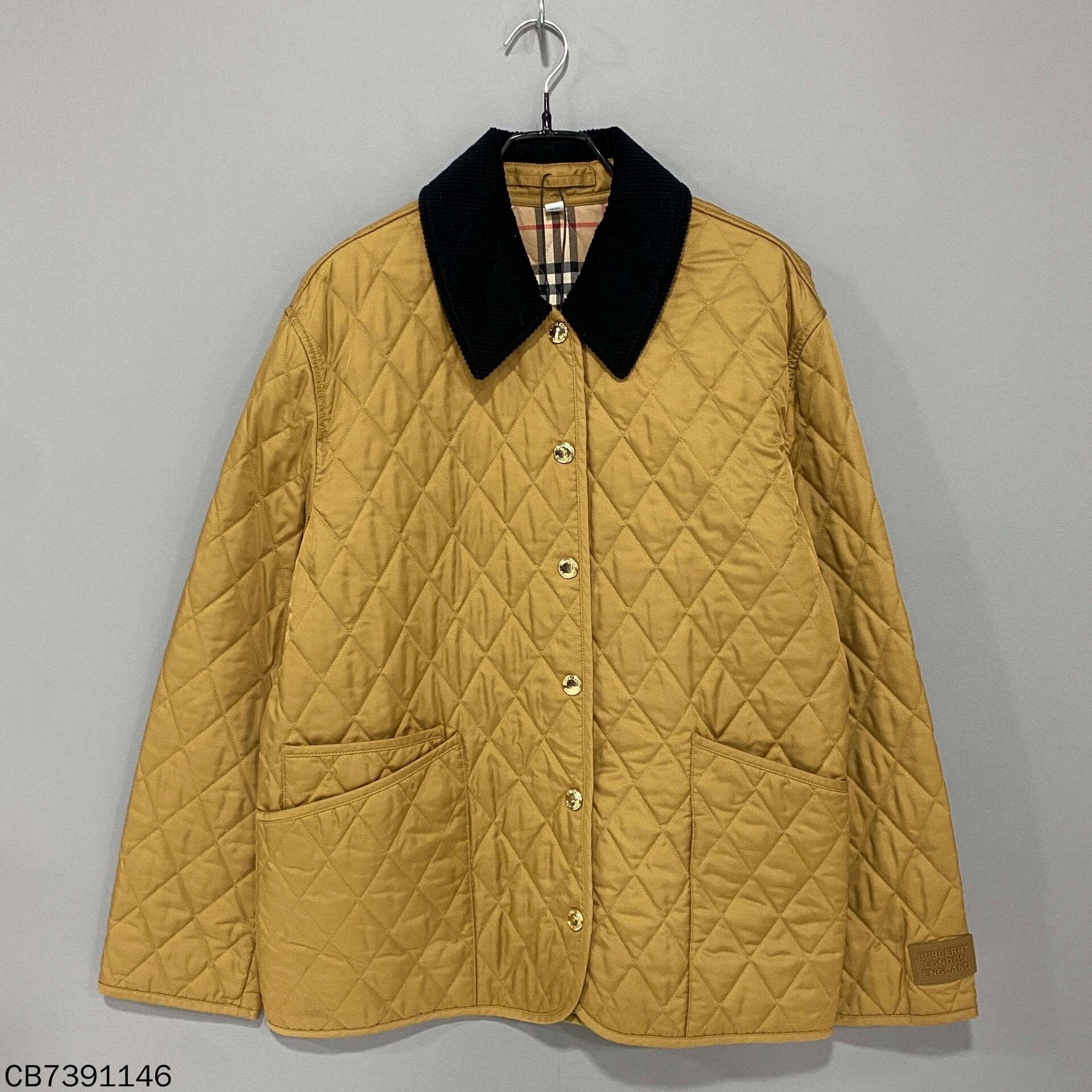 Burberry Burberry Yellow Quilted Cotton Coat Size US L / EU 52-54 / 3 - 1 Thumbnail