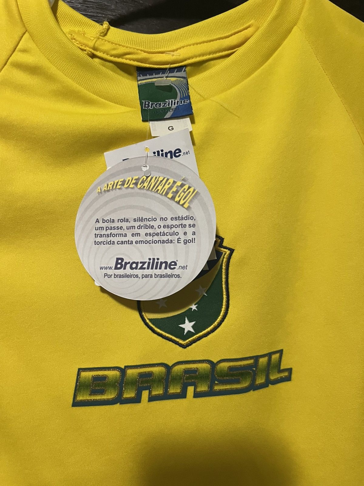 Other Brasil Jersey Mens LG Yellow Green Brazil Soccer Shirt Size US L / EU 52-54 / 3 - 3 Thumbnail