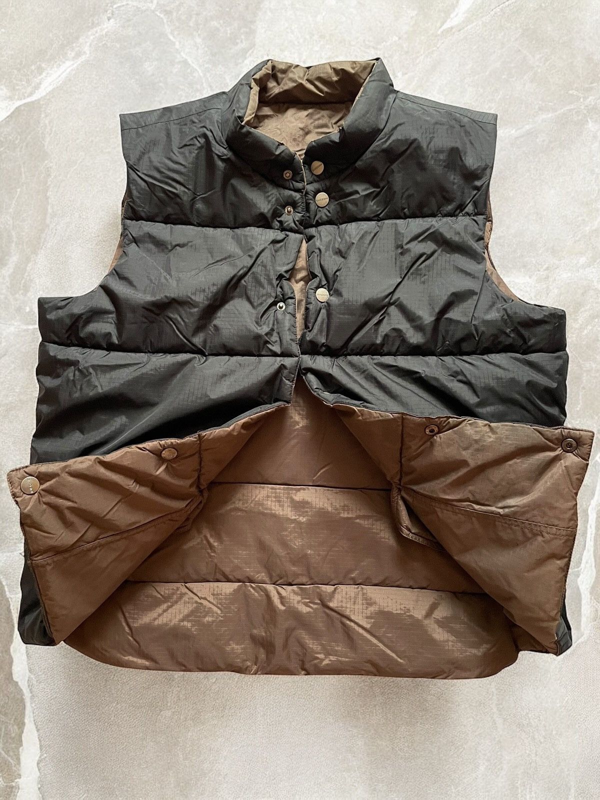 Other × Vintage VINTAGE TWO SIDED PUFFER DOWN VEST BUTTONS NYLON Y2k avant Size US L / EU 52-54 / 3 - 1 Thumbnail