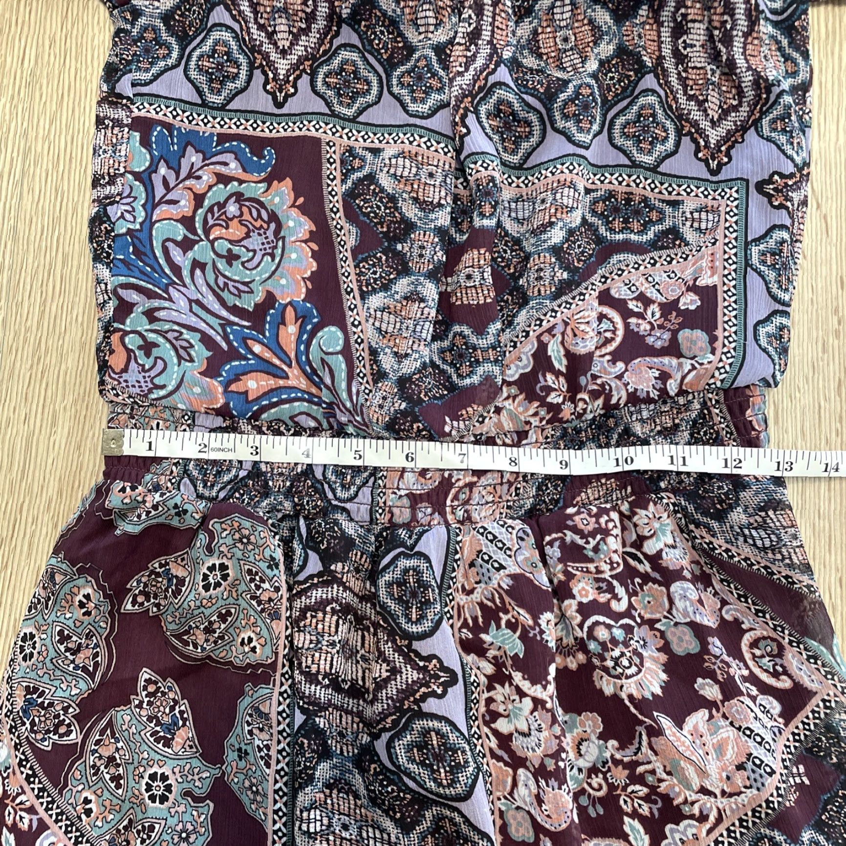 Vintage VINTAGE Fire Los Angeles Womens Dress Small Long Purple Paisley Peasant Boho Ruched Size S / US 4 / IT 40 - 5 Thumbnail