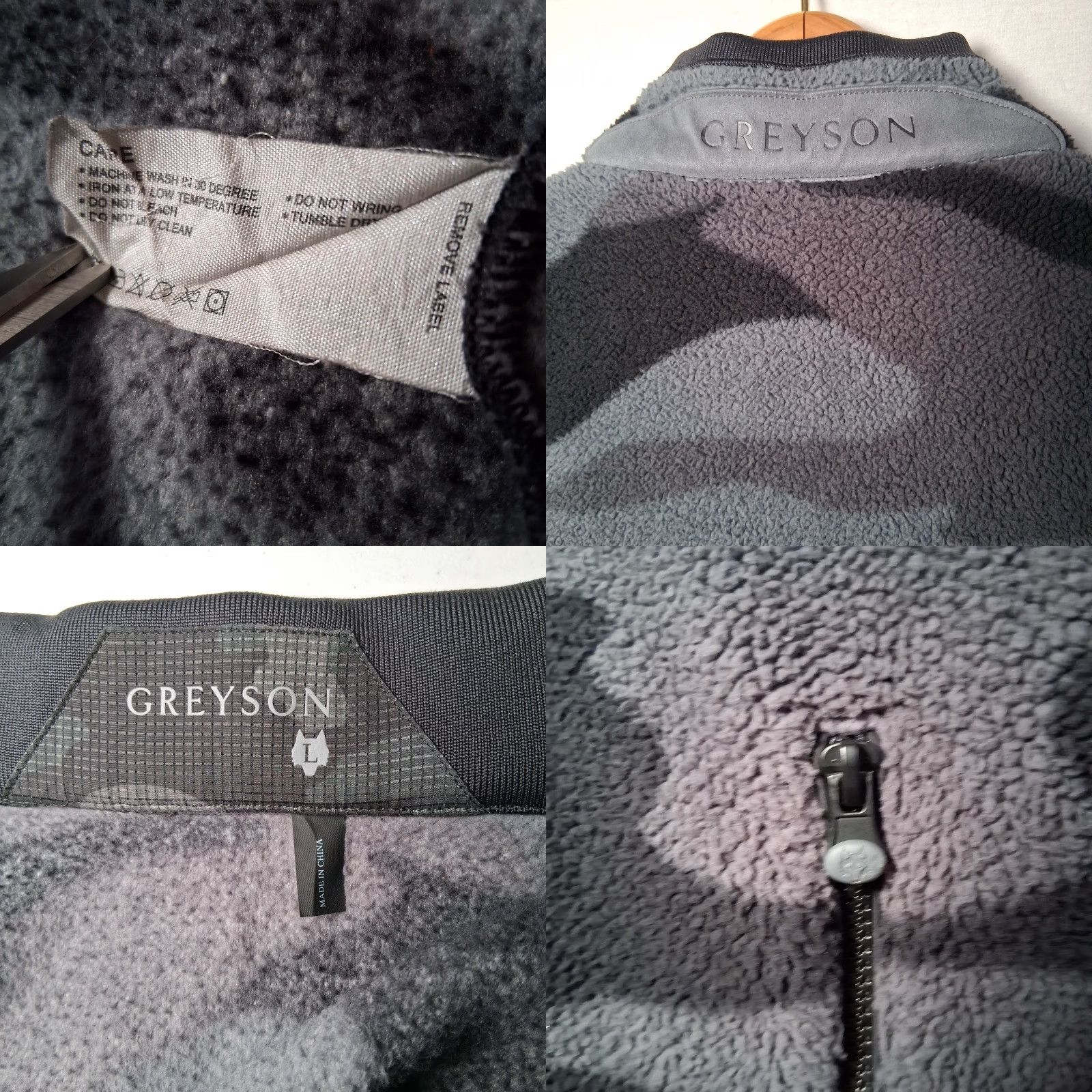 Vintage Greyson Fleece Vest Men L Gray Camouflage Deep Pile Zip Up Mock Neck Jacket Vest - Camouflage Mens Size US L / EU 52-54 / 3 - 8 Thumbnail