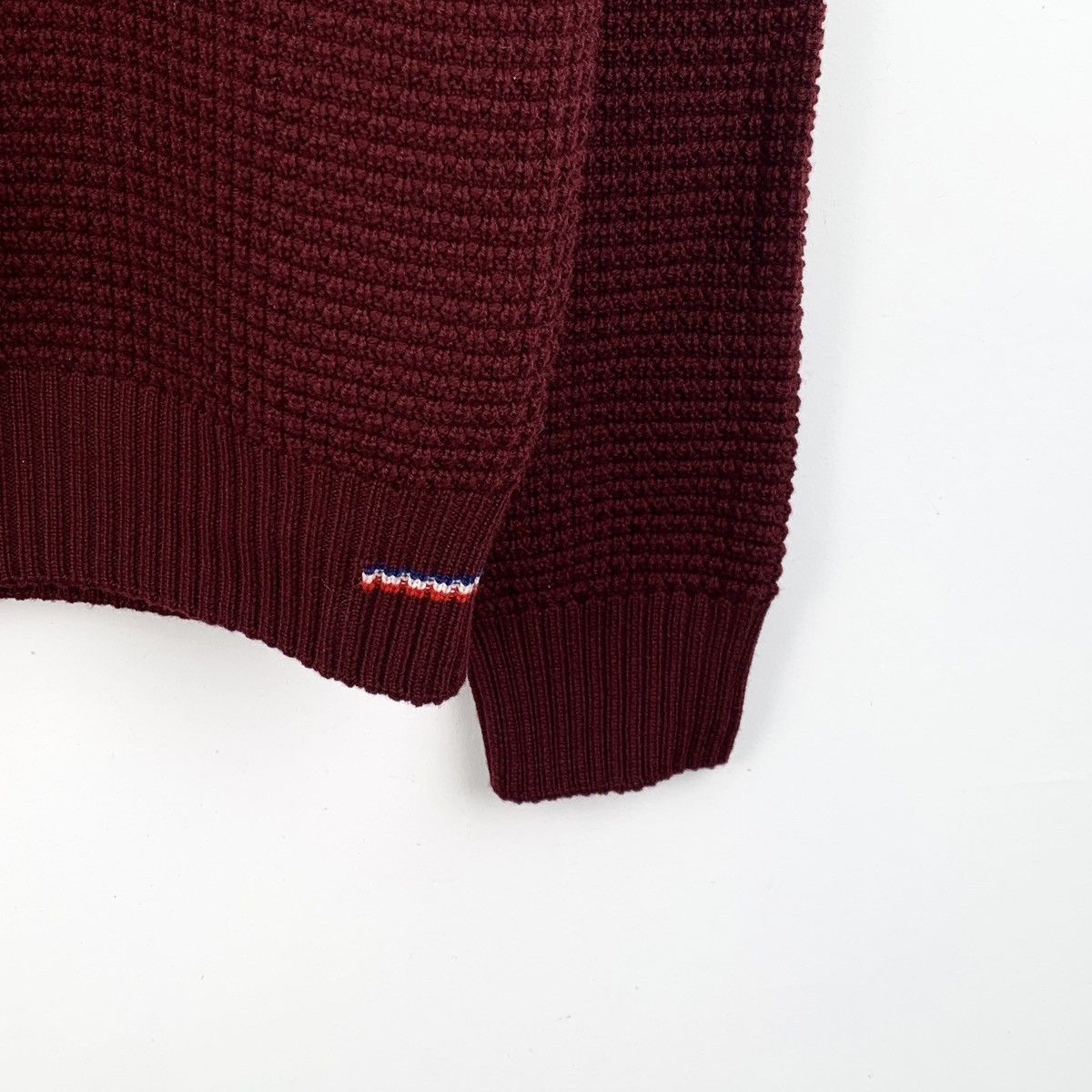 Moncler Moncler Deep Red Wool Long Sleeve Knit Sweater K26WX Size US XL / EU 56 / 4 - 4 Thumbnail