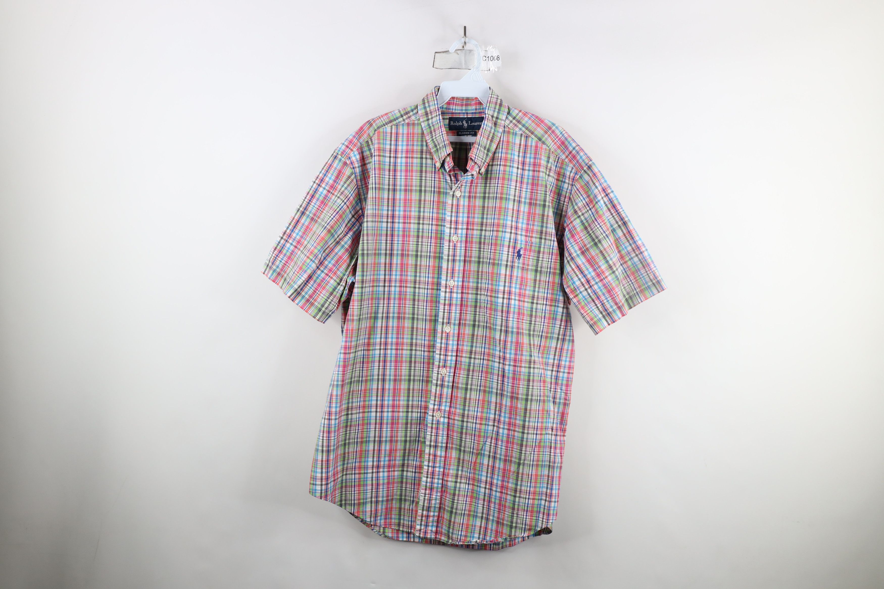Ralph Lauren × Vintage Vintage 90s Ralph Lauren Fit Rainbow Plaid Button Down Shirt Size US L / EU 52-54 / 3 - 1 Thumbnail