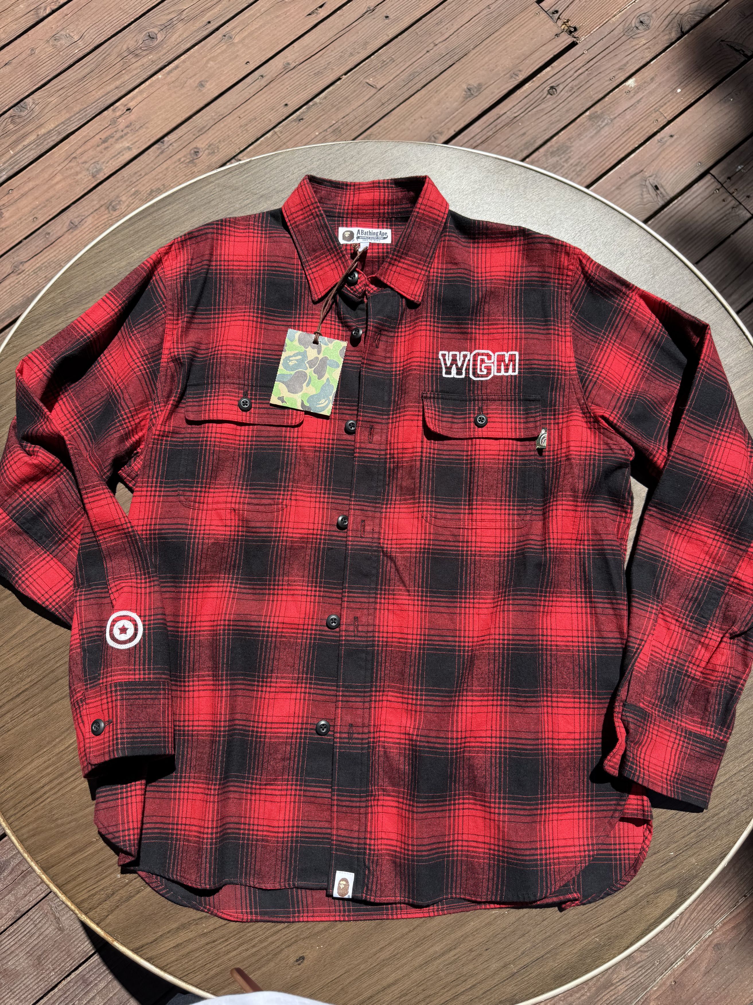 Bape a bathing ape check shark relaxed fit flannel shirt Size US M / EU 48-50 / 2 - 1 Thumbnail