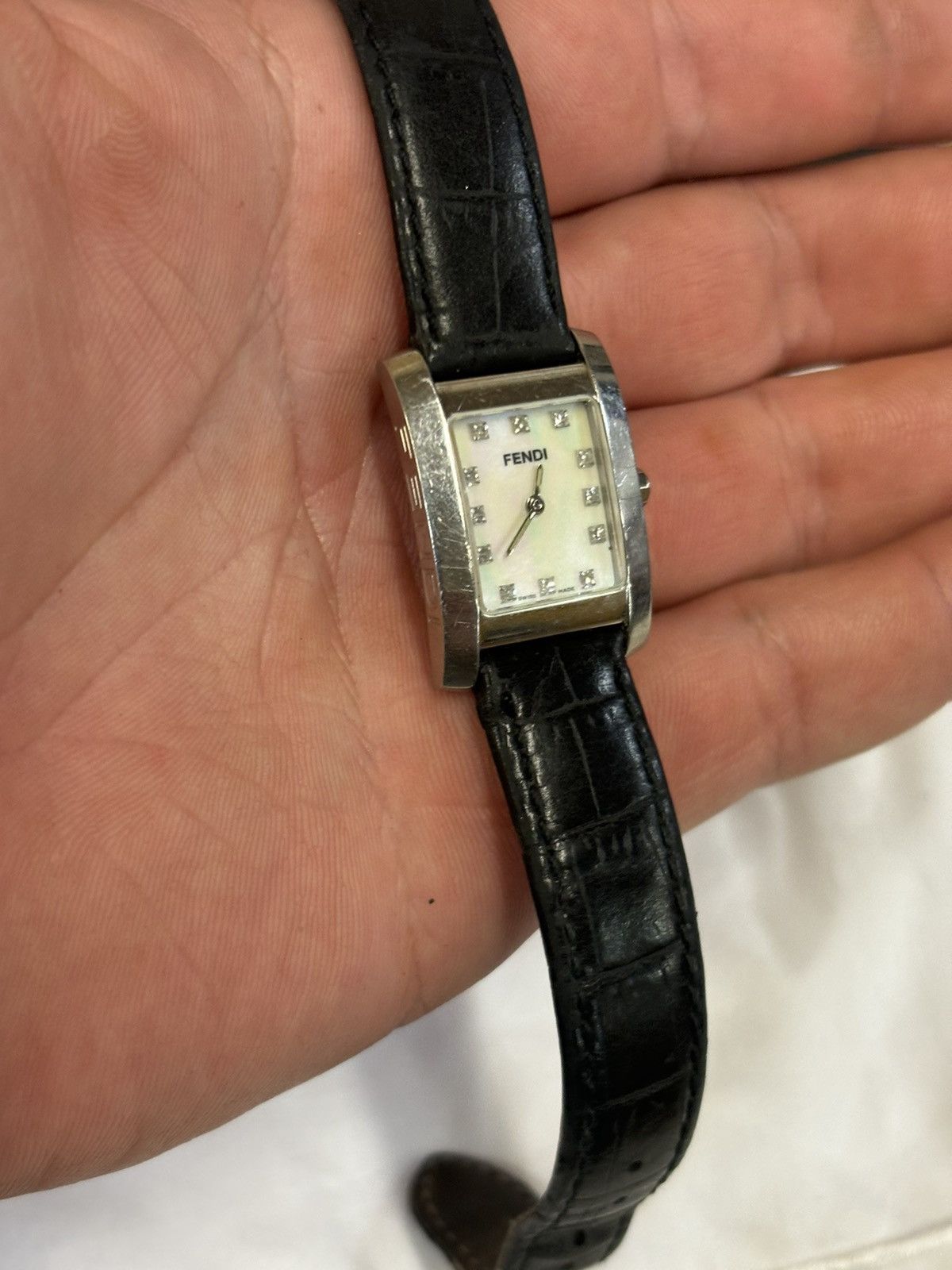 Fendi Fendi 078-7000L-294 Silver Tone white MOP Diamond Dial Women Size ONE SIZE - 2 Thumbnail