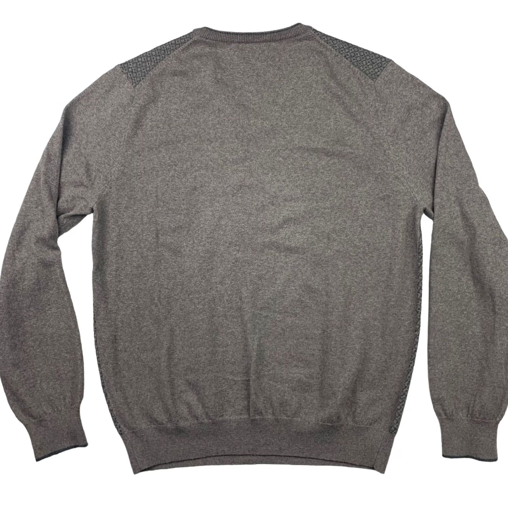 Saks Fifth Avenue Saks Fifth Avenue Men’s 100% Wool V-Neck Sweater Beige/Gray Diamond Large Size US L / EU 52-54 / 3 - 3 Thumbnail