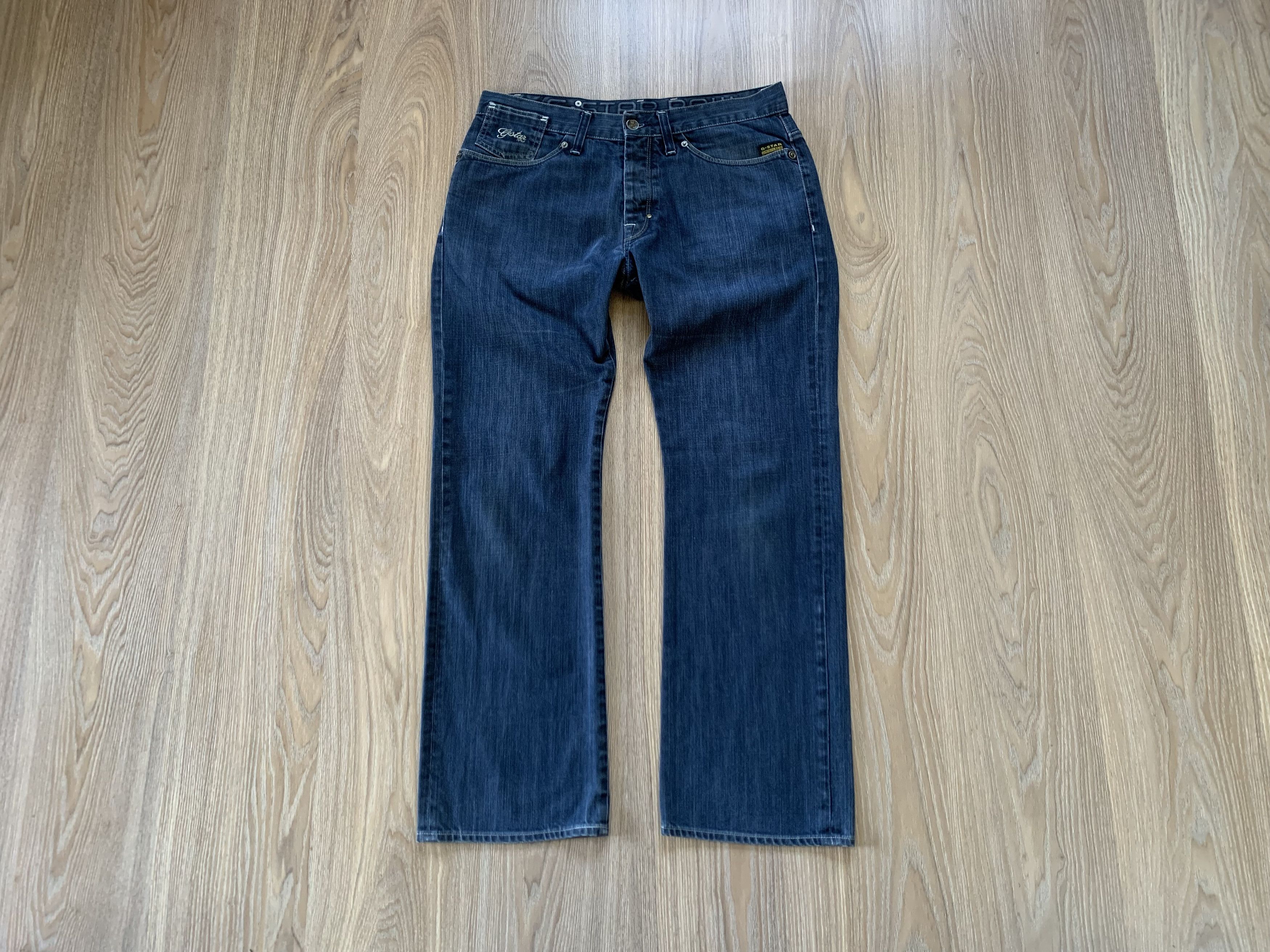 G-Star × Vintage Vintage G Star Raw 3301 Distressed Denim Jeans Size US 34 / EU 50 - 1 Thumbnail