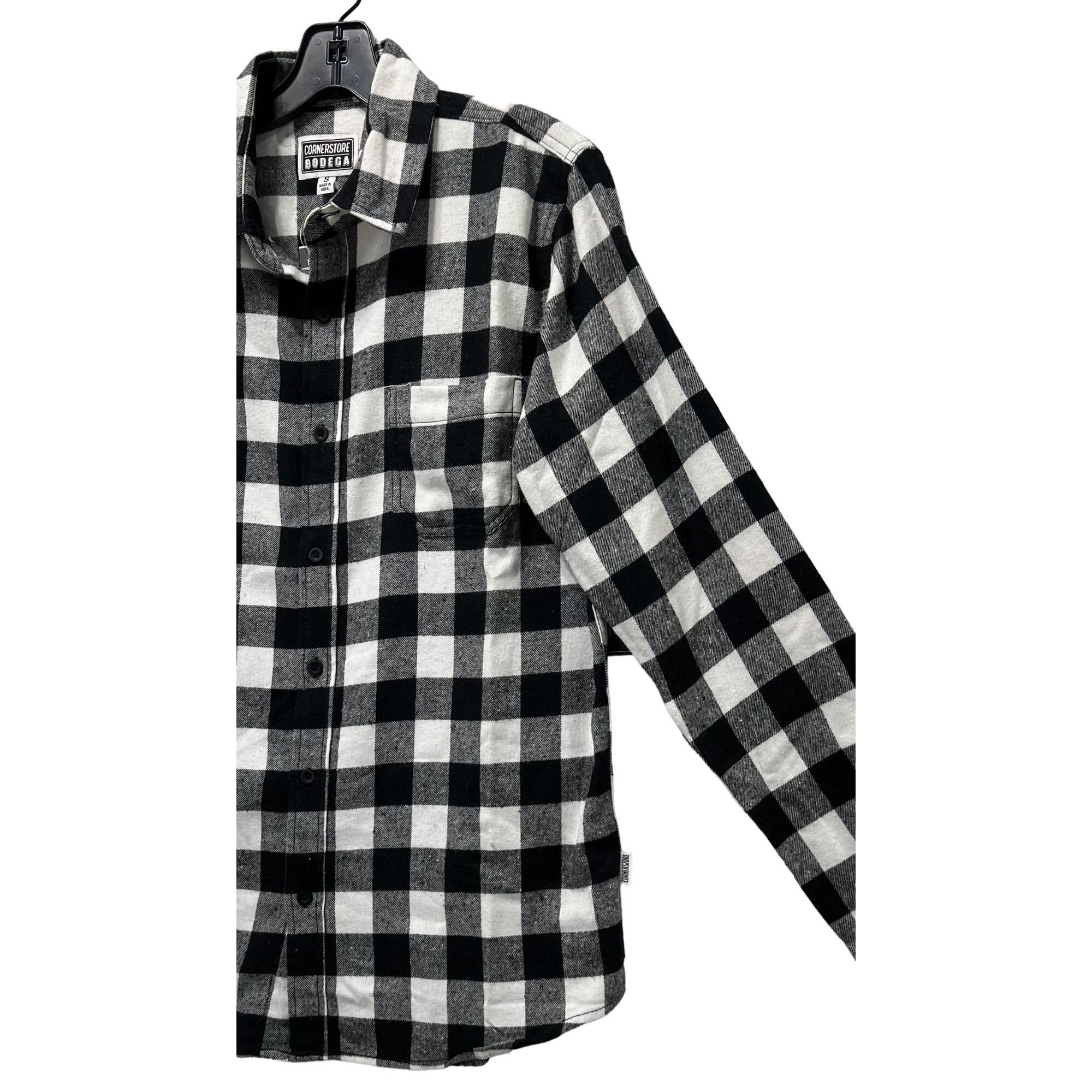 Other Corner Store Bodega - Men Long Sleeve Plaid Shirt - Black/Wh Size US S / EU 44-46 / 1 - 16 Thumbnail