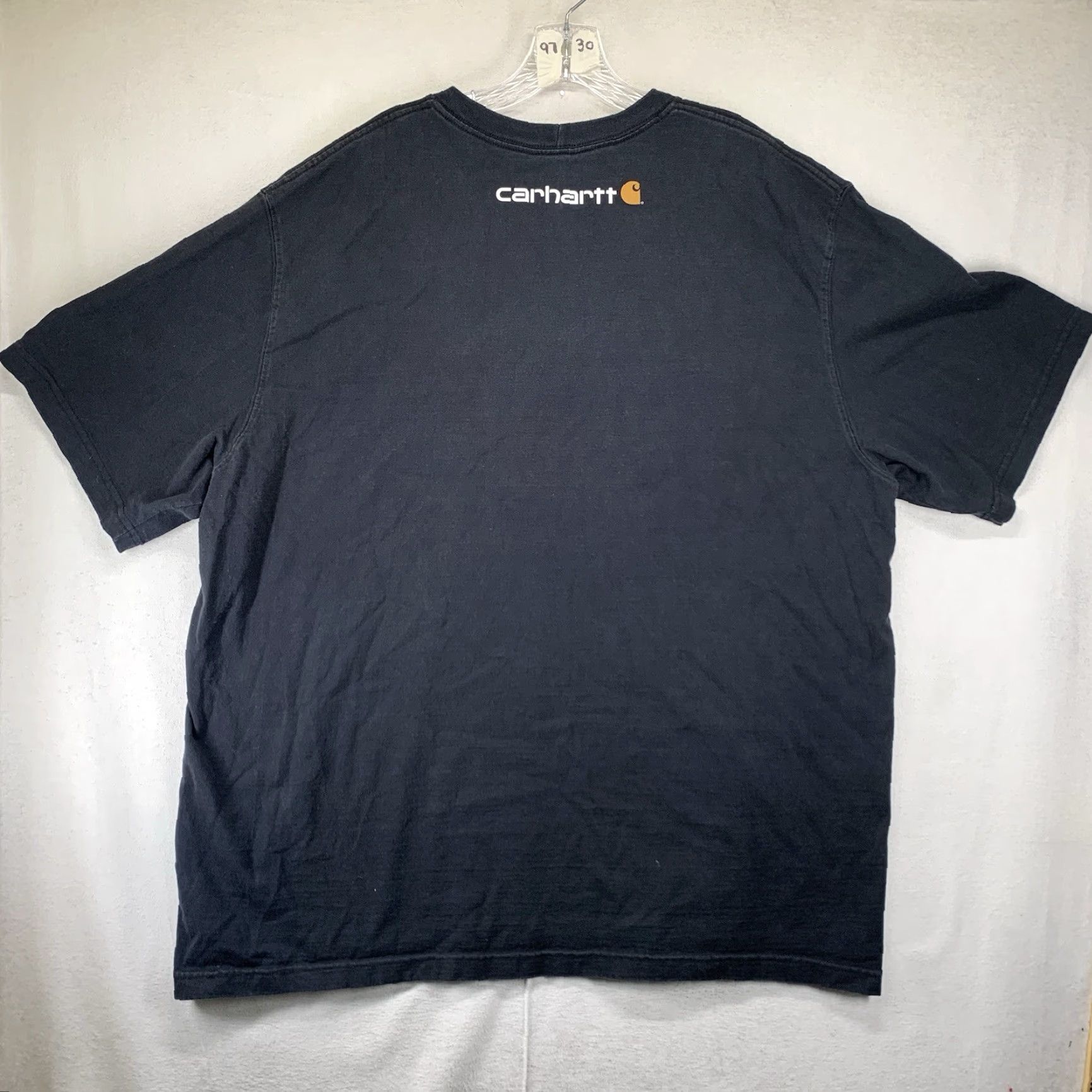 Carhartt Carhartt Mens Black 2XL Short Sleeve T-Shirt Graphic Print Double-Sided USA Logo Crew Neck Regular Fit Size US XXL / EU 58 / 5 - 2 Thumbnail
