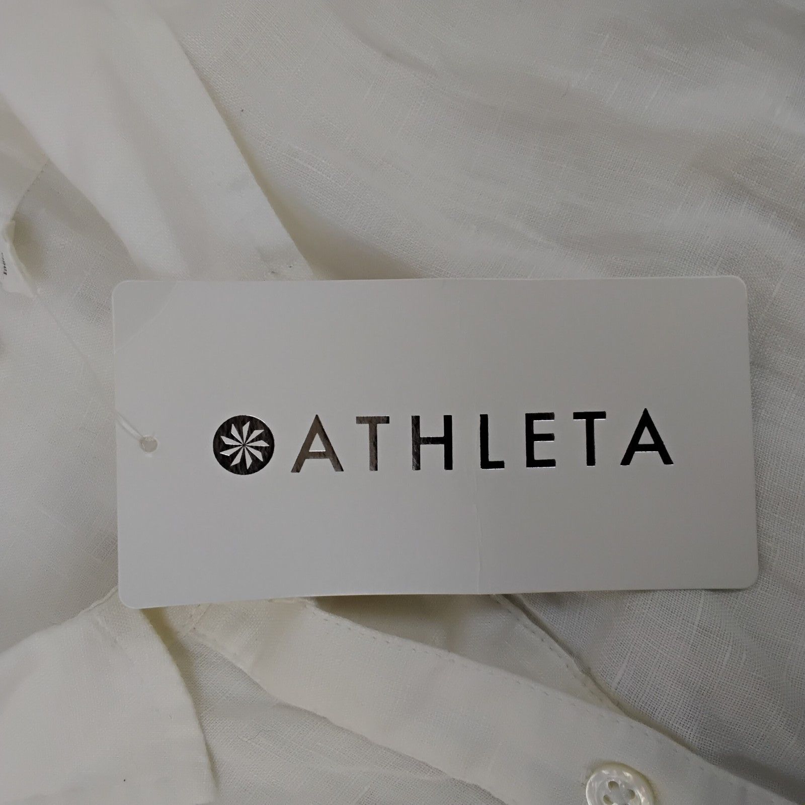 Athleta Athleta Linen Long and Lean Shirt Women's M White NWT Stain Size M / US 6-8 / IT 42-44 - 9 Thumbnail