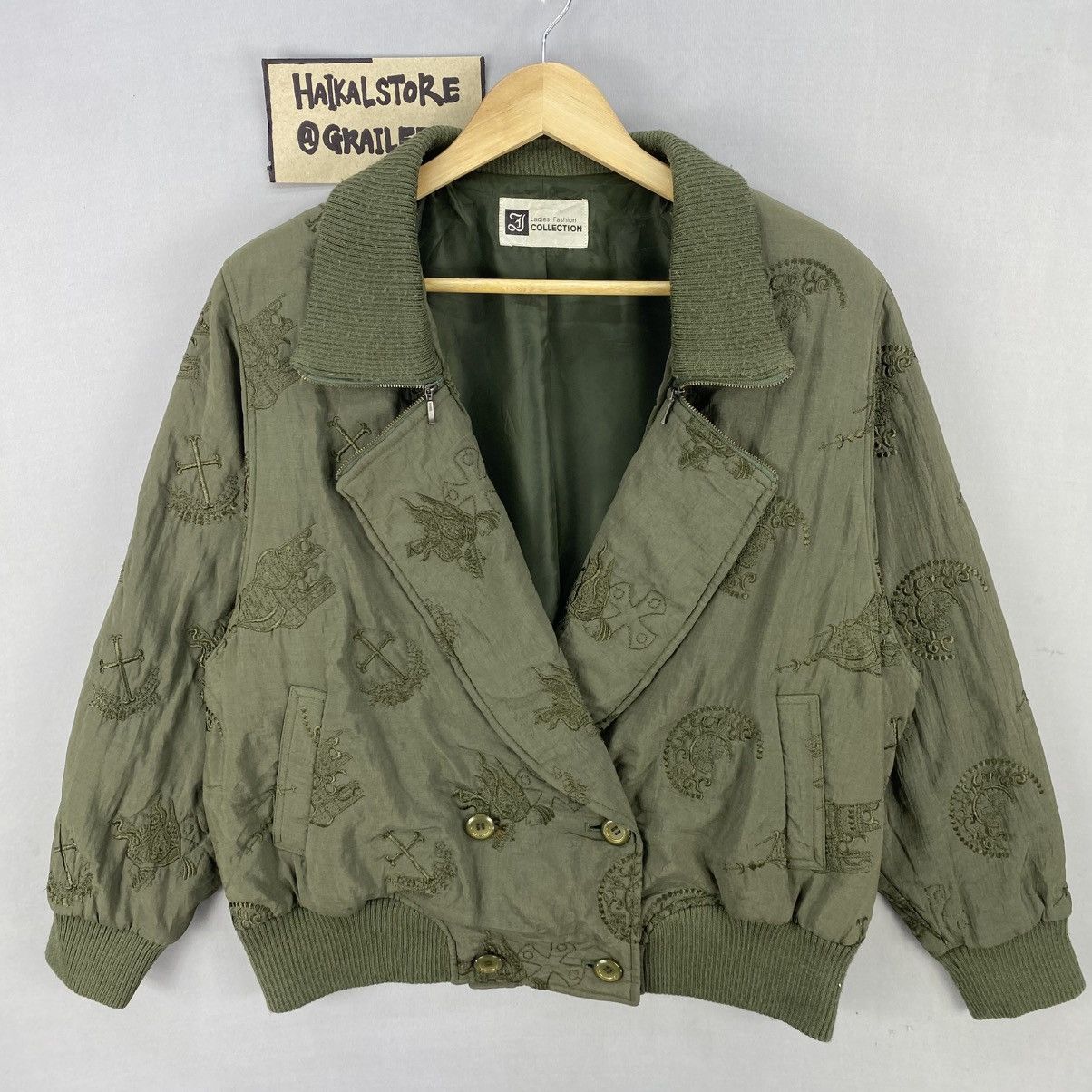 Japanese Brand Vintage Double Collar Embroidery Pattern Coat Jacket Size S / US 4 / IT 40 - 1 Thumbnail