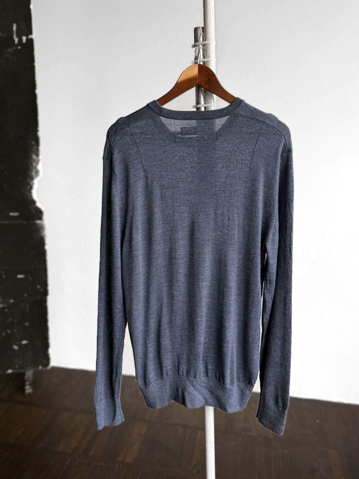 Allsaints AllSaints Blue Merino Wool Crew Neck Sweater Lightweight Size US XXL / EU 58 / 5 - 3 Thumbnail