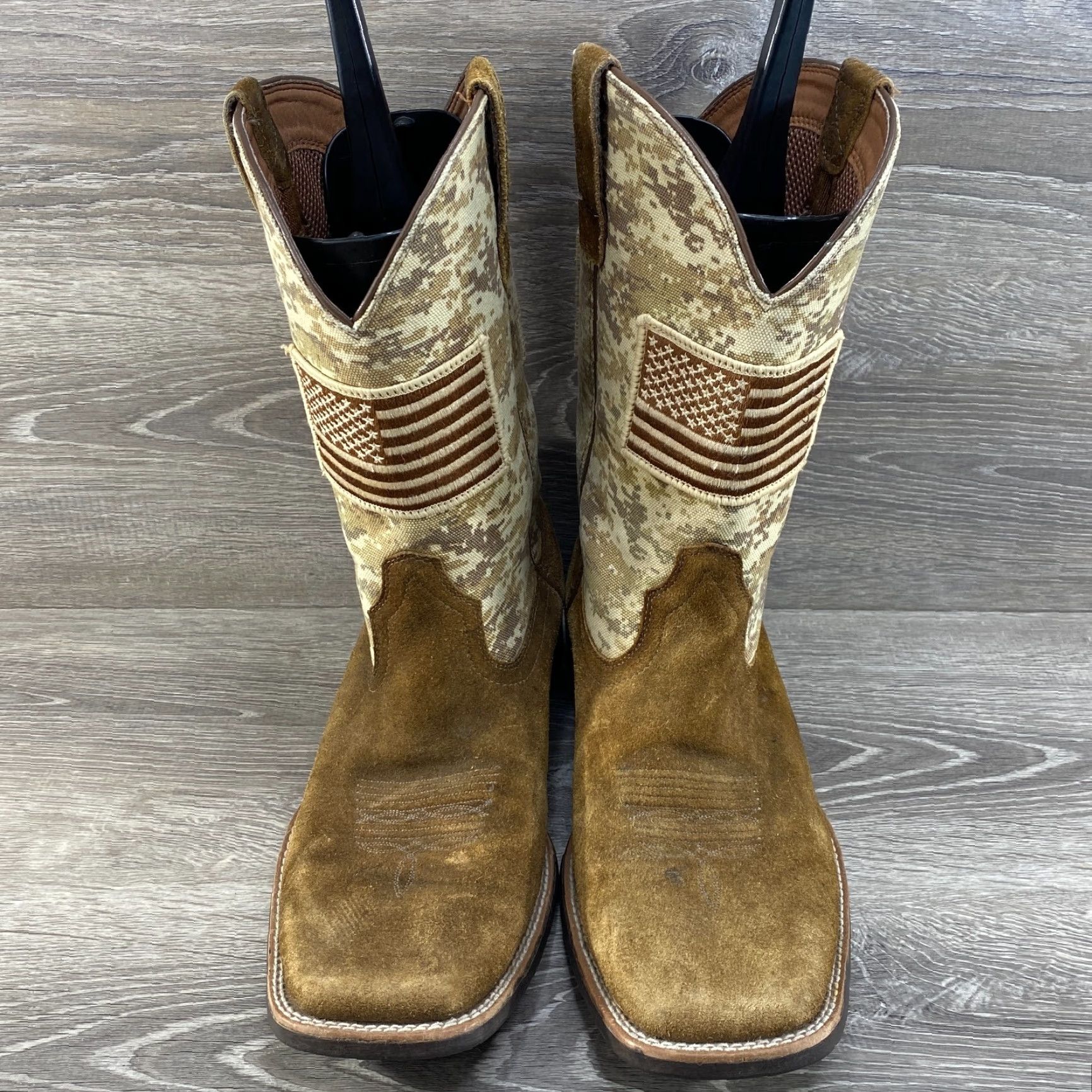 Ariat Ariat Mens 13 D Cowboy Boots Sport Patriot Sand Storm Leather Camo American Flag Shirt? Size US 12 / EU 45 - 3 Thumbnail