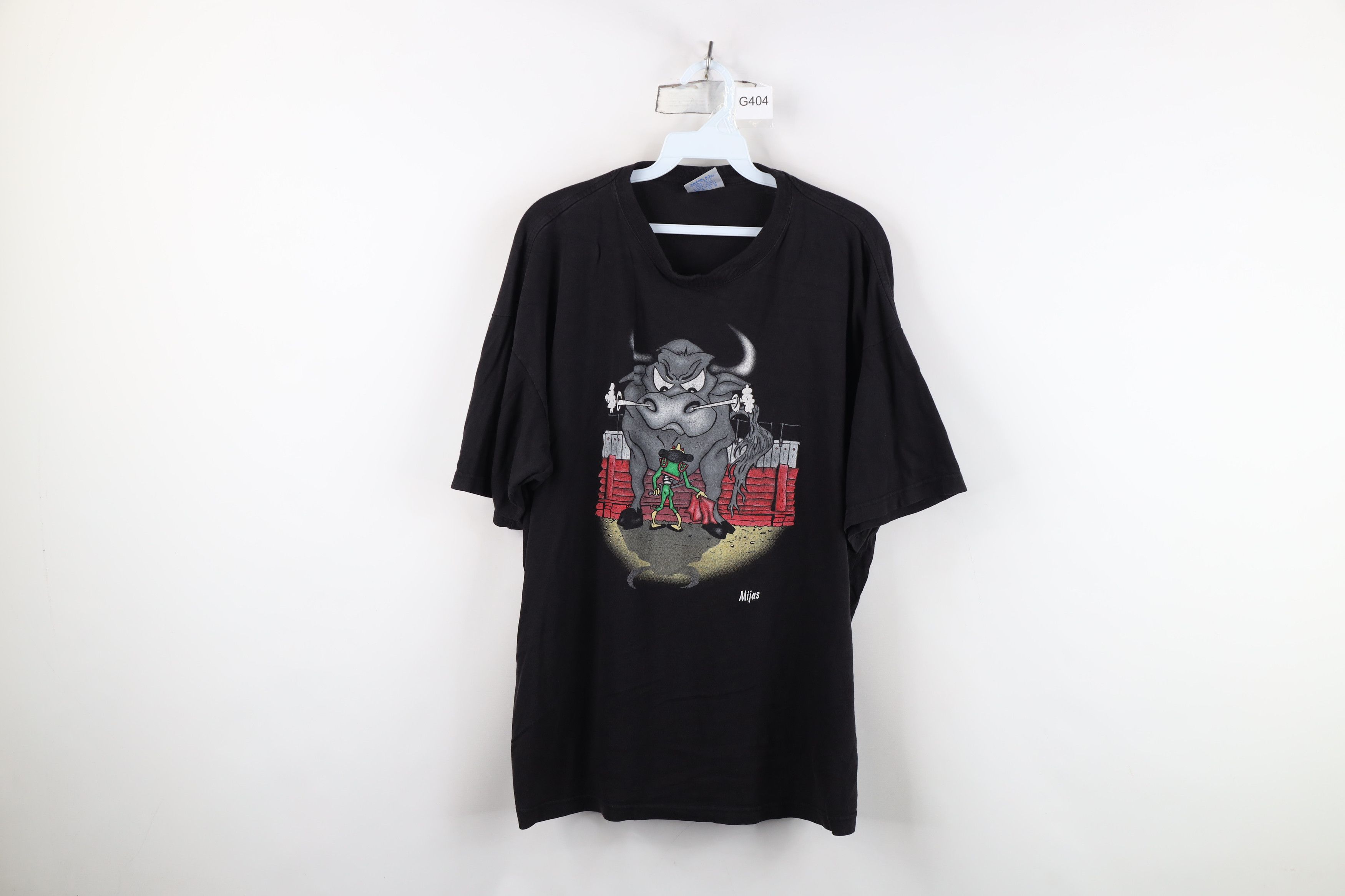 Vintage Vintage 90s Streetwear Bull Riding T-Shirt Black Mijas Size US XXL / EU 58 / 5 - 1 Thumbnail