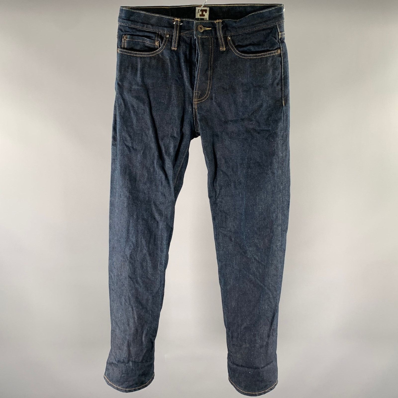 Tellason TELLASON Size 30 Blue Indigo Cotton Straight Selvedge Jeans Size US 30 / EU 46 - 1 Thumbnail