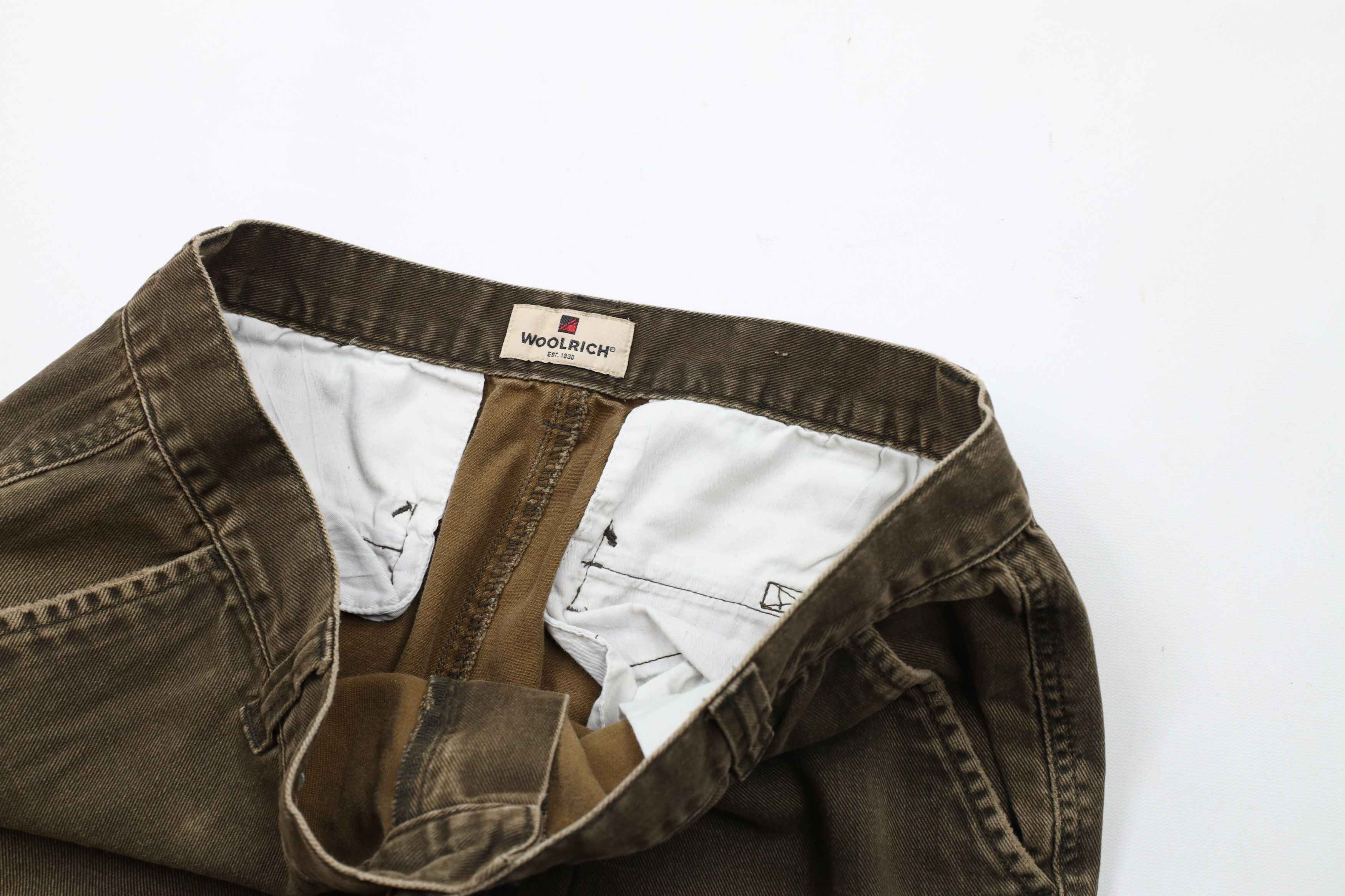 Vintage × Woolrich Woolen Mills Vintage 90s Woolrich Wide Leg Denim Cargo Jeans Pants Brown Size US 34 / EU 50 - 9 Thumbnail