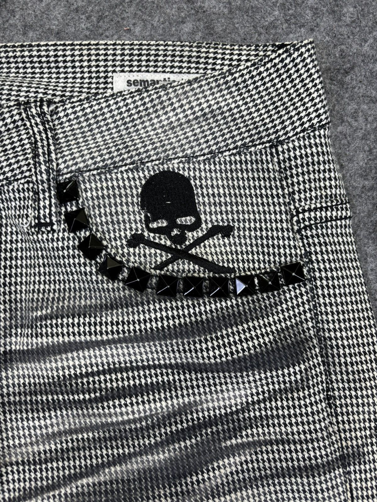 Japanese Brand semanticdesign Houndstooth Embroidery Stretchable Pant K18 Size US 30 / EU 46 - 6 Thumbnail
