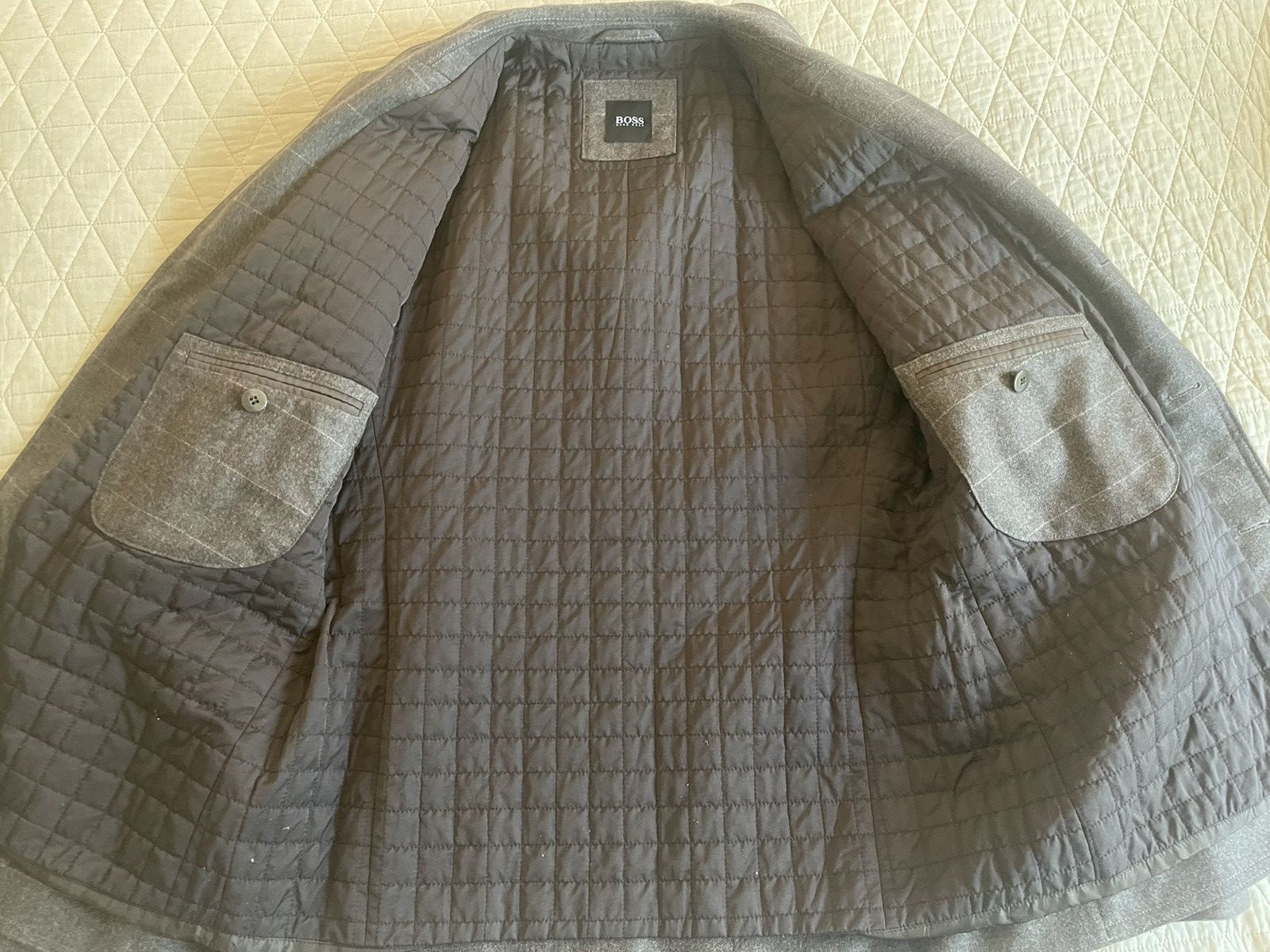 Hugo Boss Windowpane Check Flannel 'Casu-2' Jacket Size 42R - 7 Thumbnail