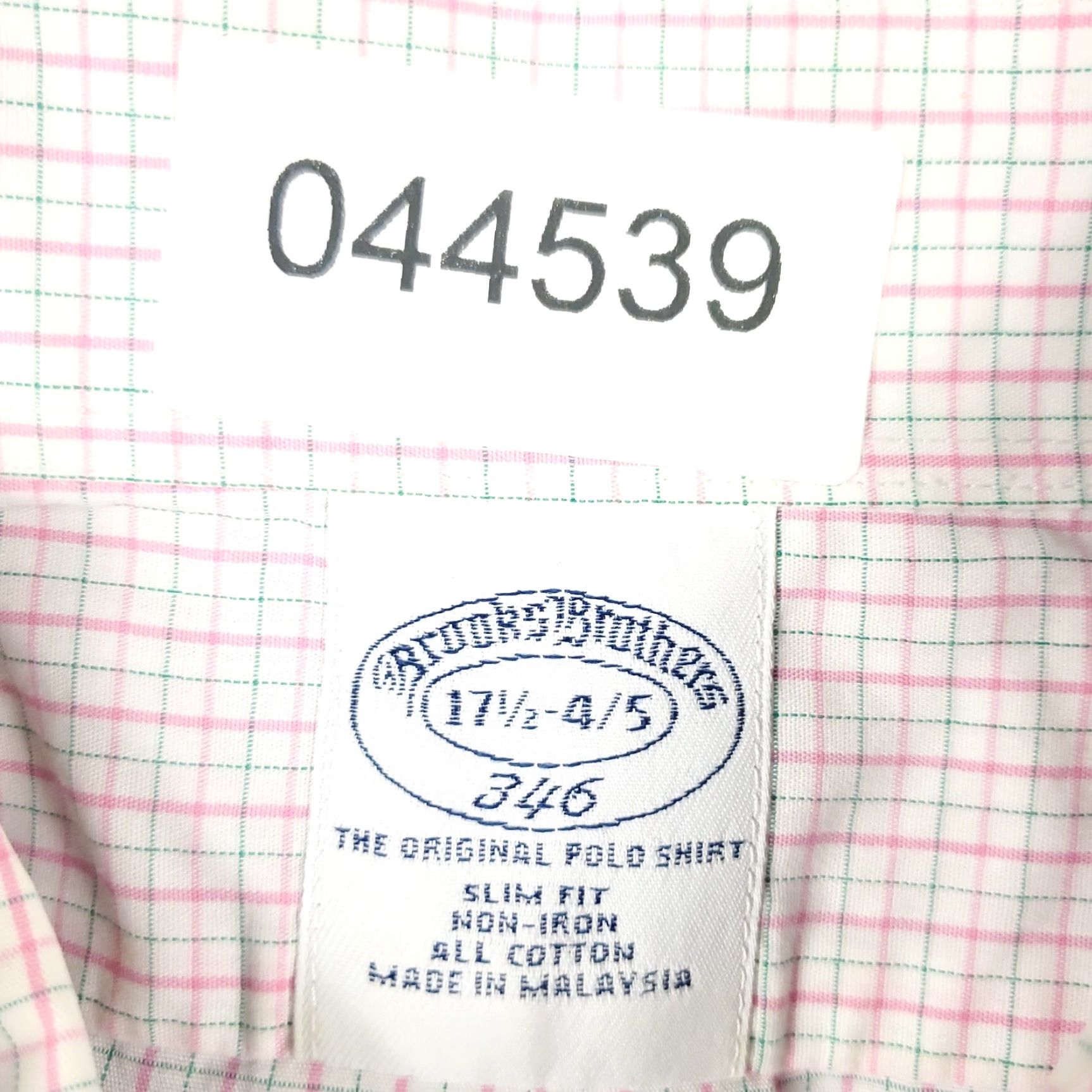 Brooks Brothers VINTAGE Brooks Brothers Shirt Mens 17.5 Pink Check Dress Long Sleeve Button-Down Collar Regular Fit Non-Iron Casual/Workwear Mens Size 46R - 8 Thumbnail