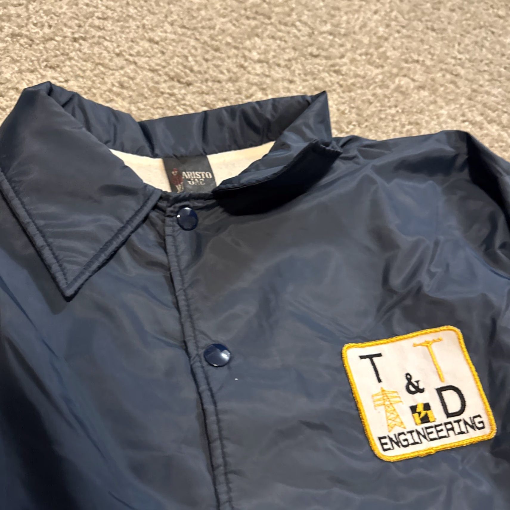 Vintage VINTAGE 80s T&D Engineering Company Employee Bomber Windbreaker Jacket XL USA Windbreaker Men Blue Nylon 80s USA XL Mens Size US XL / EU 56 / 4 - 3 Thumbnail