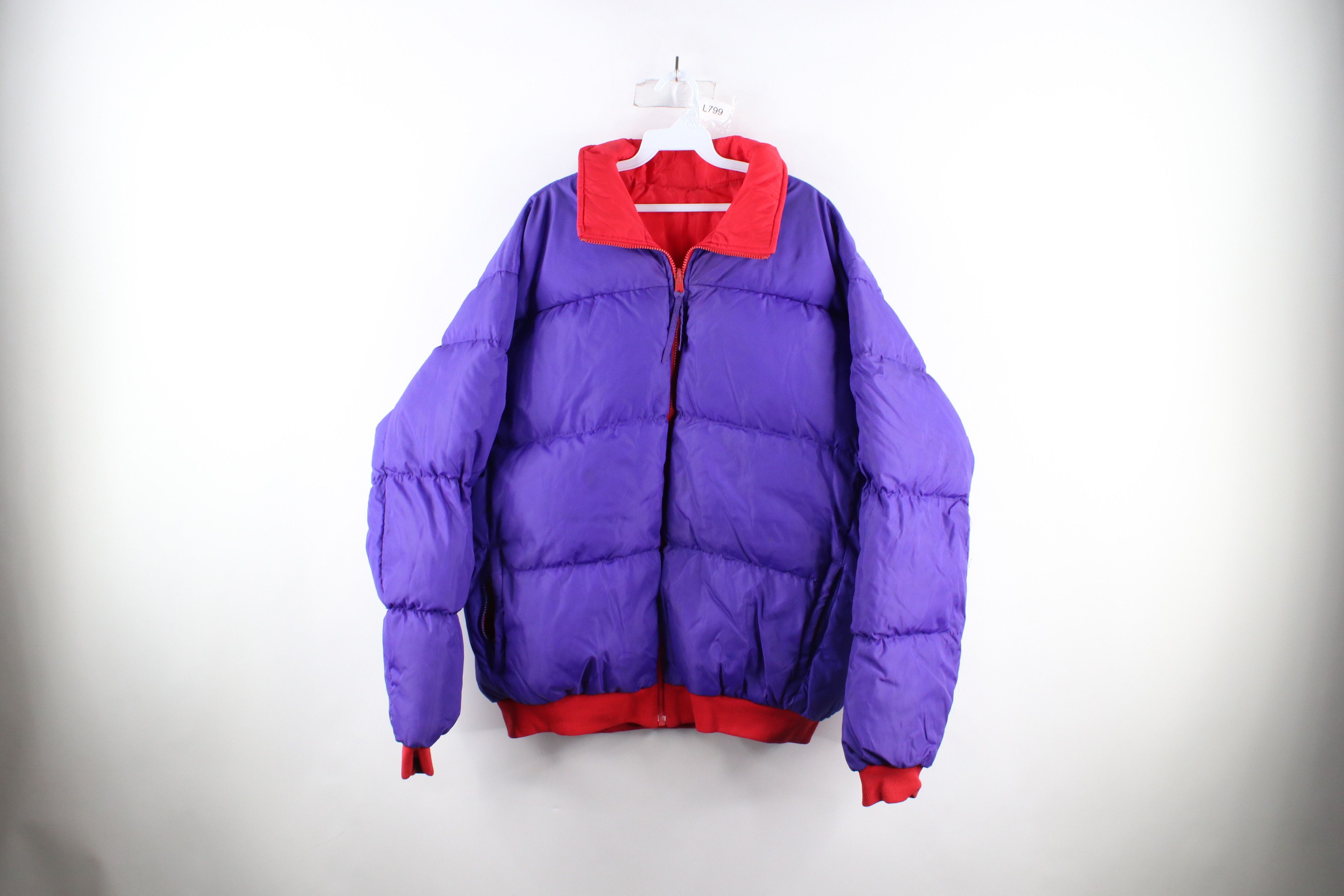 Vintage 90s Columbia Spell Out Reversible Puffer Jacket