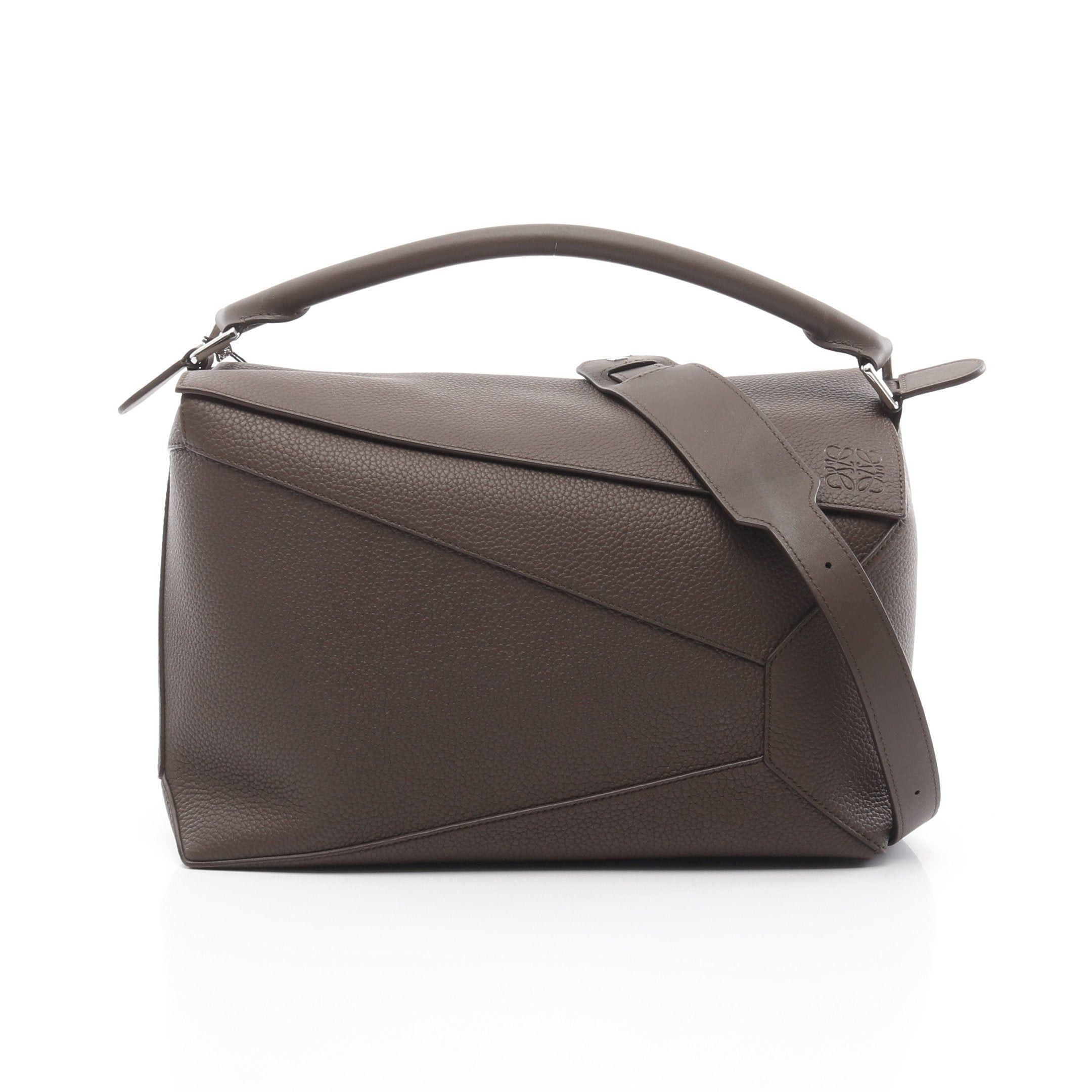 Loewe Loewe Puzzle Edge Large Handbag Leather Dark Brown Size ONE SIZE - 1 Thumbnail